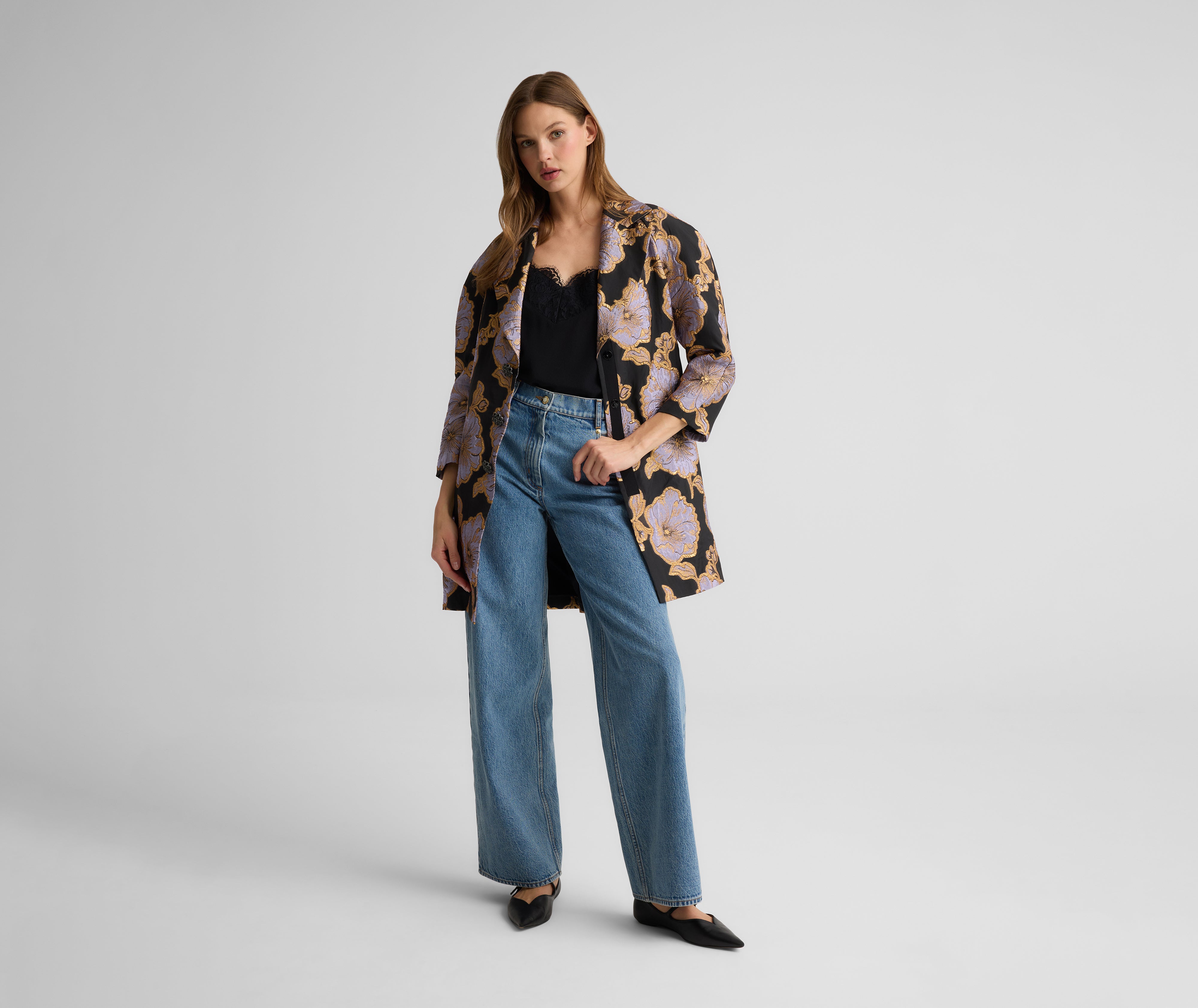 Maxine Jacket in Poppy Floral Jacquard | St. John Knits