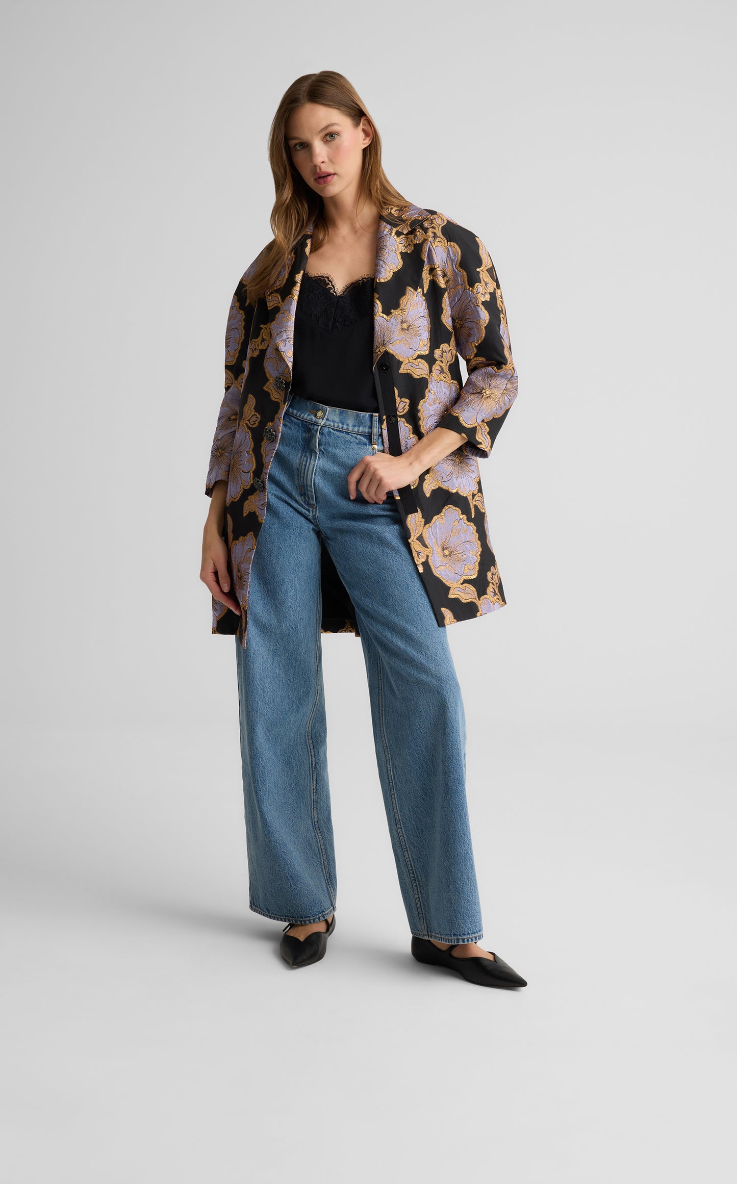 Maxine Jacket in Poppy Floral Jacquard