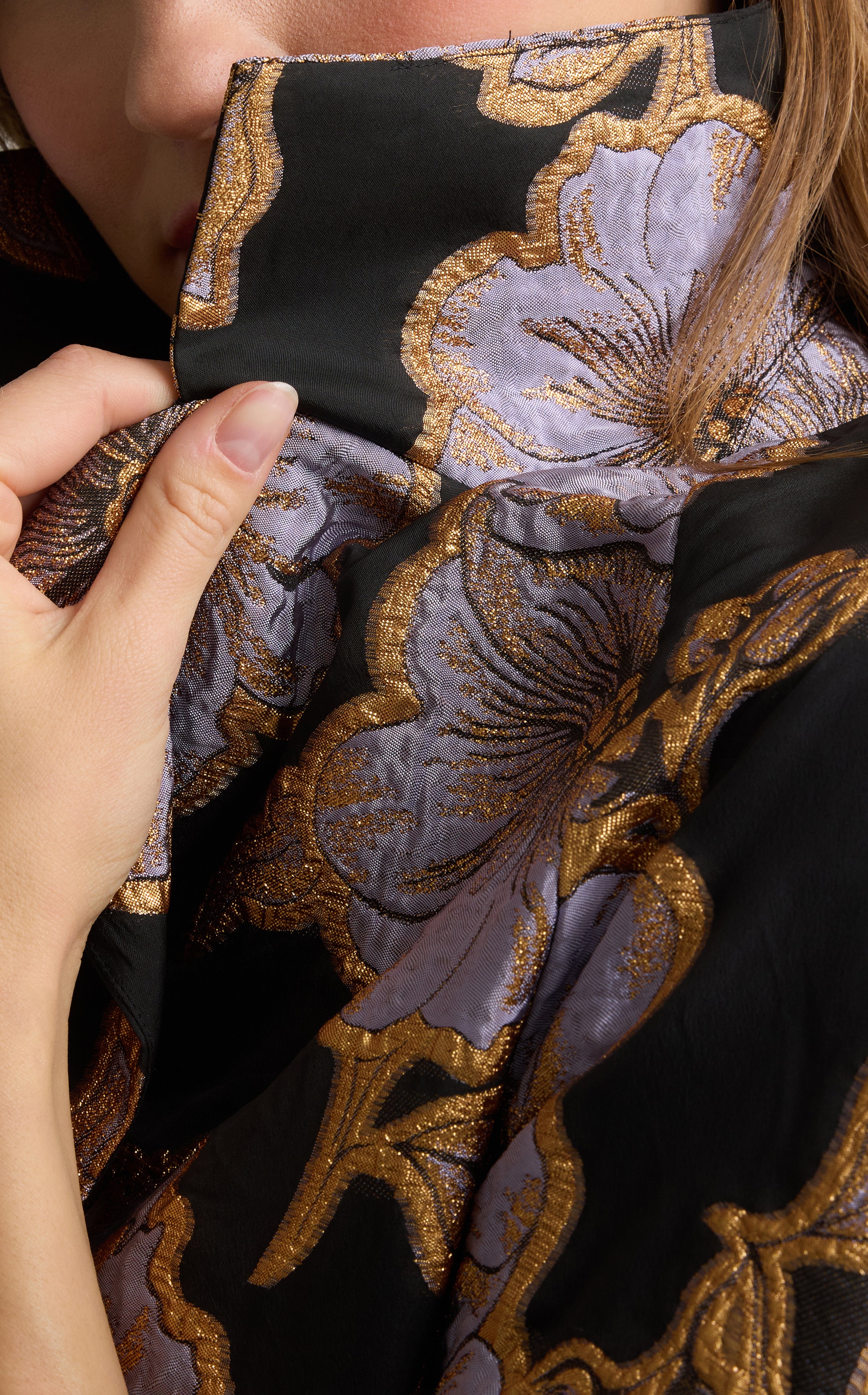 acka flower jacquard jacket（brown） Sunflower Jacquard Flower Jacket Brown at CareOfCarl.com