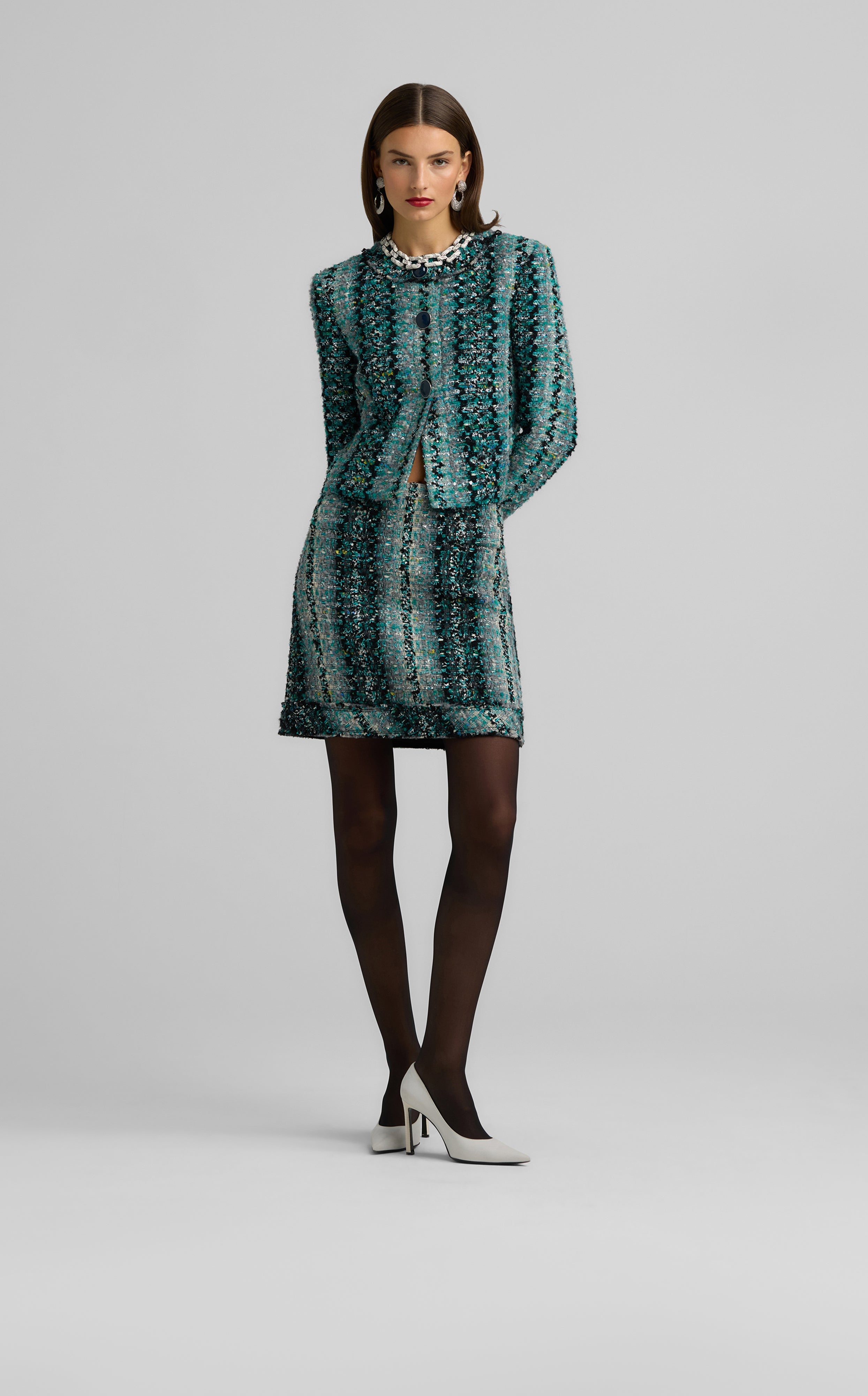 ミニスカート Msgm Black And Blue Tartan Tweed Skort DSCO1253019405_1007_ALT1:2000-