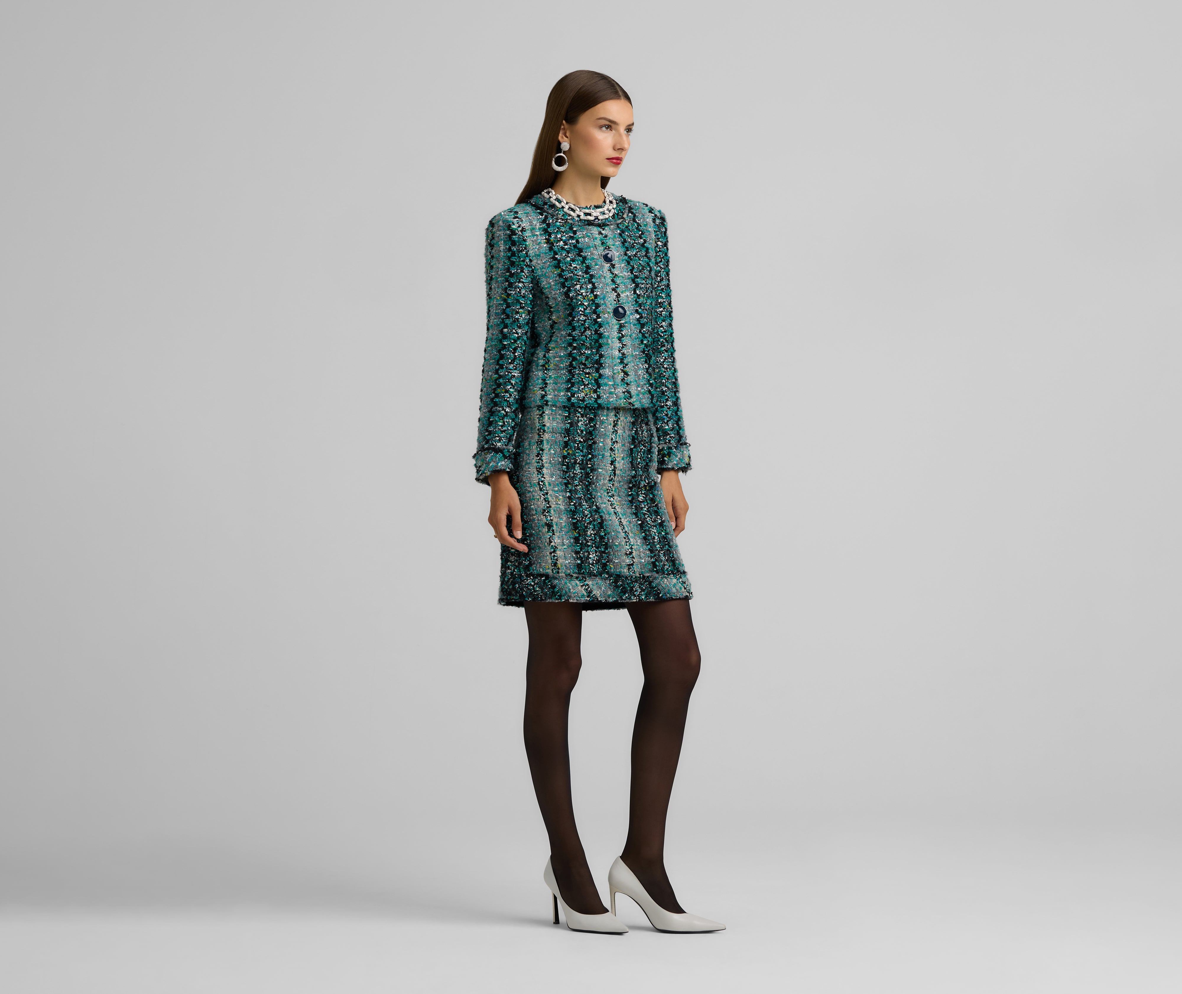 Foiled Tweed Skirt – St. John Knits