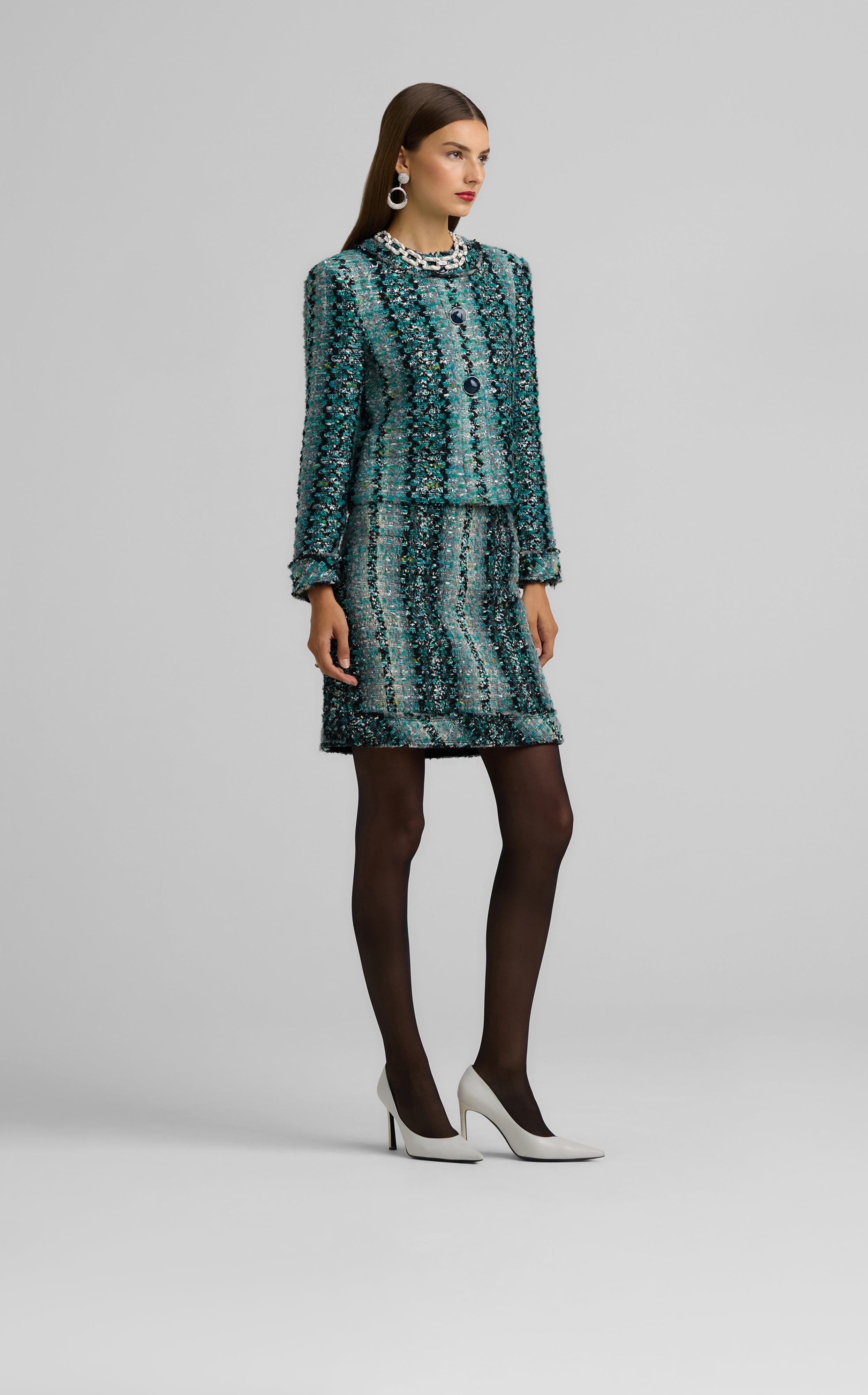 【I AM MARI】24FW★ Label Quilted Velvet Jacket Skirt Set I AM MARI】24FW☆ Label Quilted Velvet Puff Skirt