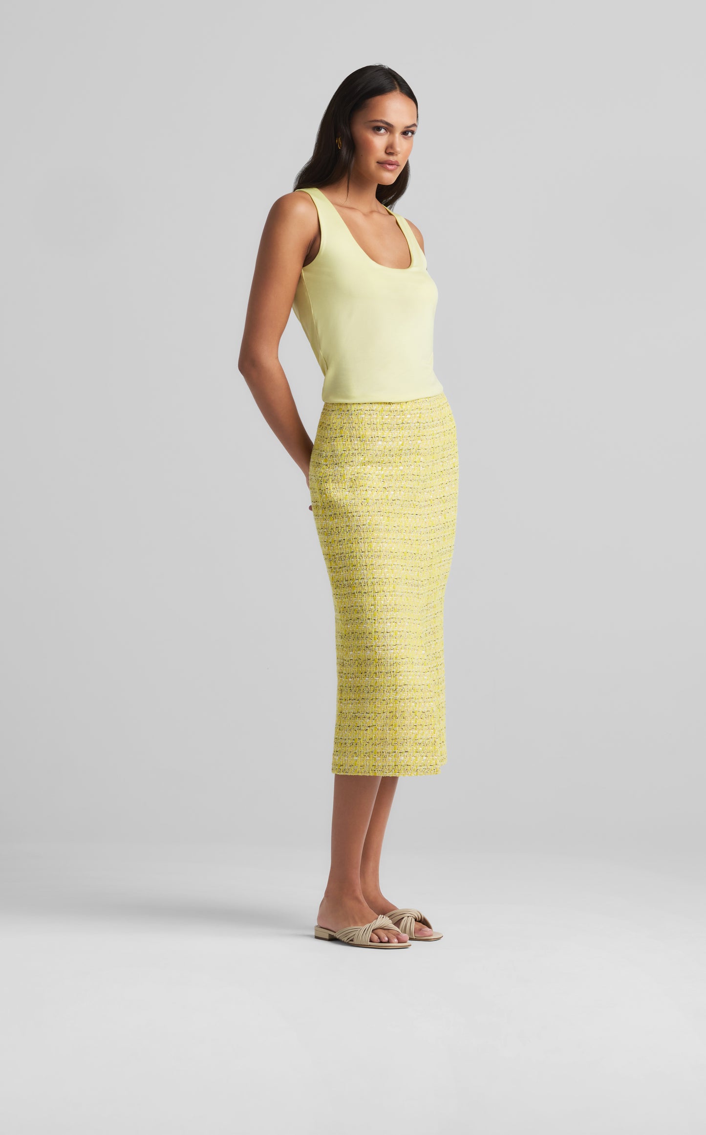 Lightweight Lurex Tweed Skirt