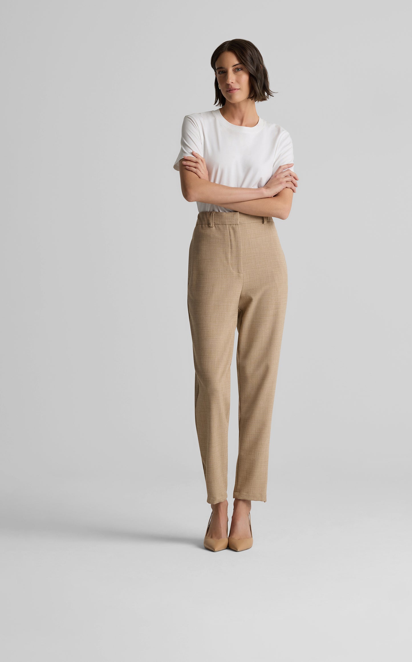 Elise Pant in Stretch Plaid Suiting