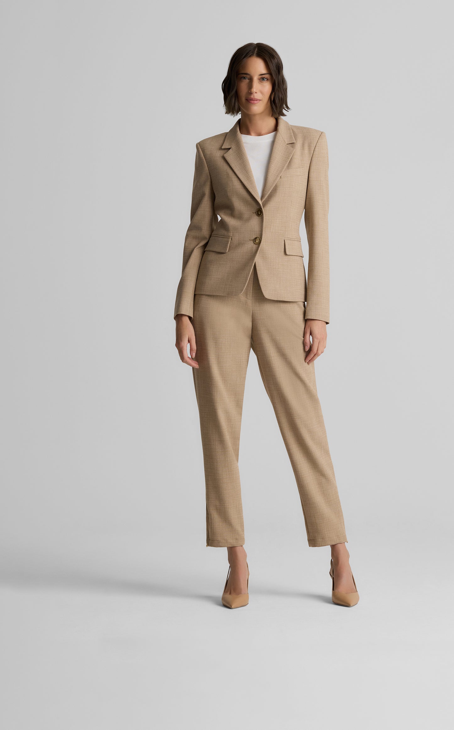 Elise Pant in Stretch Plaid Suiting