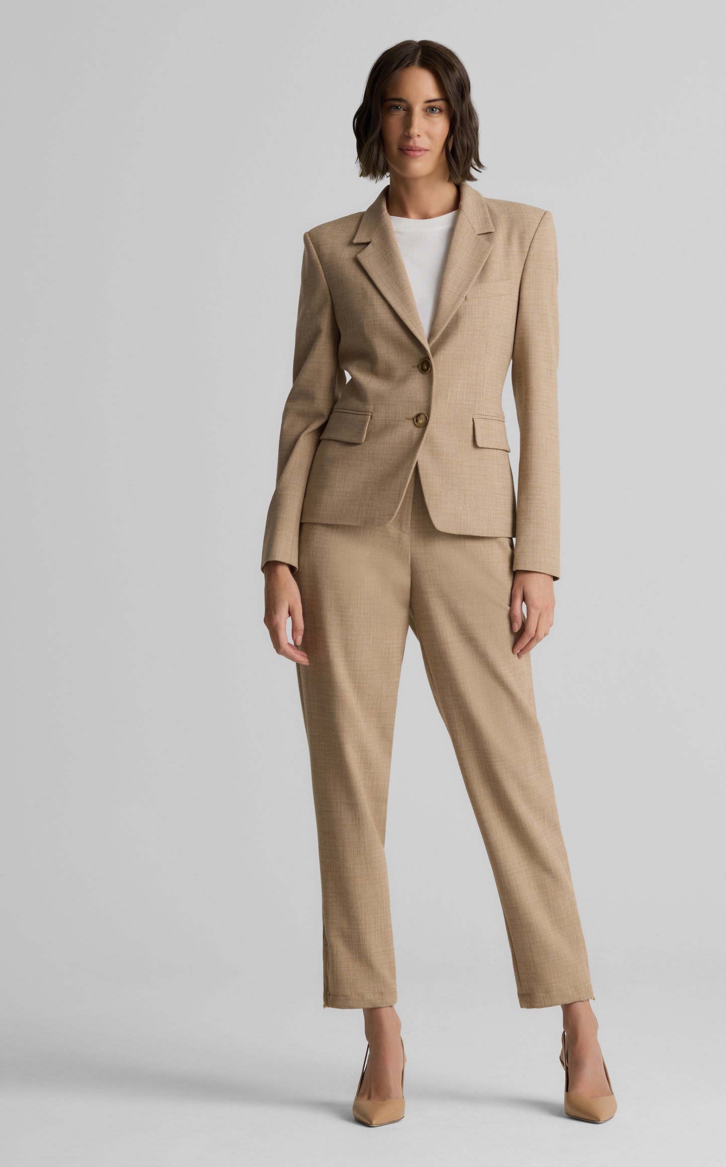 Elise Pant in Stretch Plaid Suiting