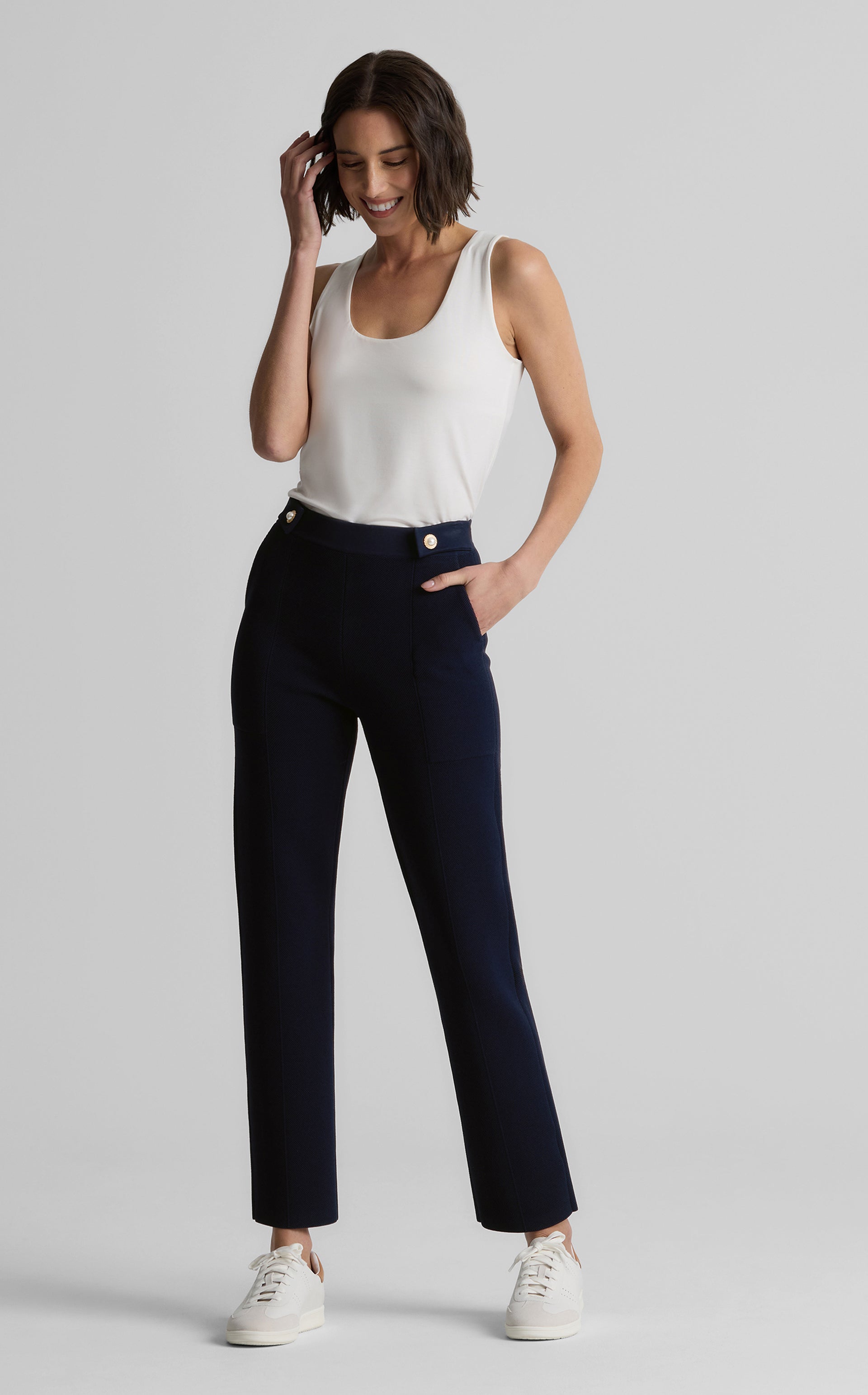 Jane Pant in St. John x Malbon Pique Knit – St. John Knits display picture 1