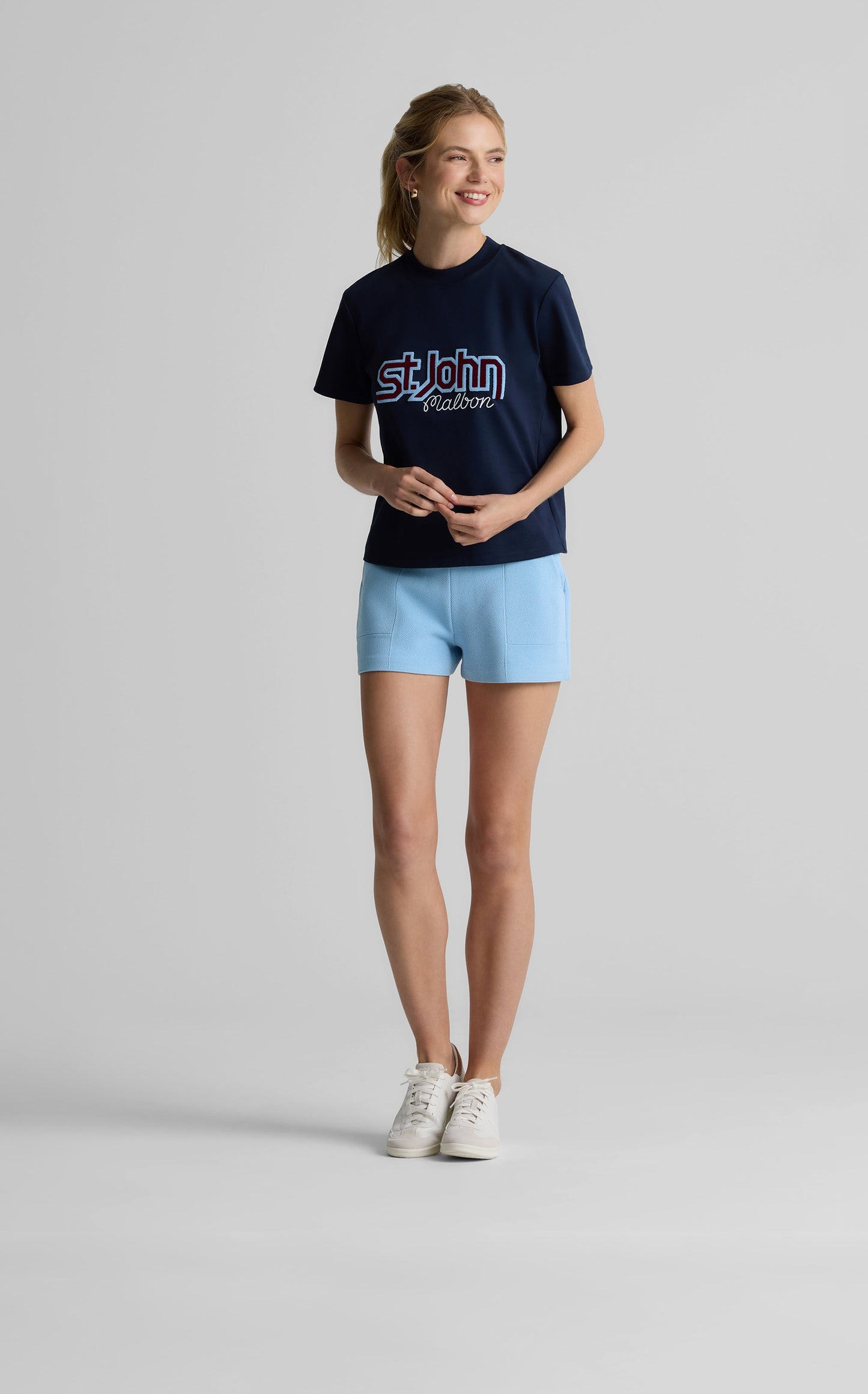 Tara Short in St. John x Malbon Pique Knit