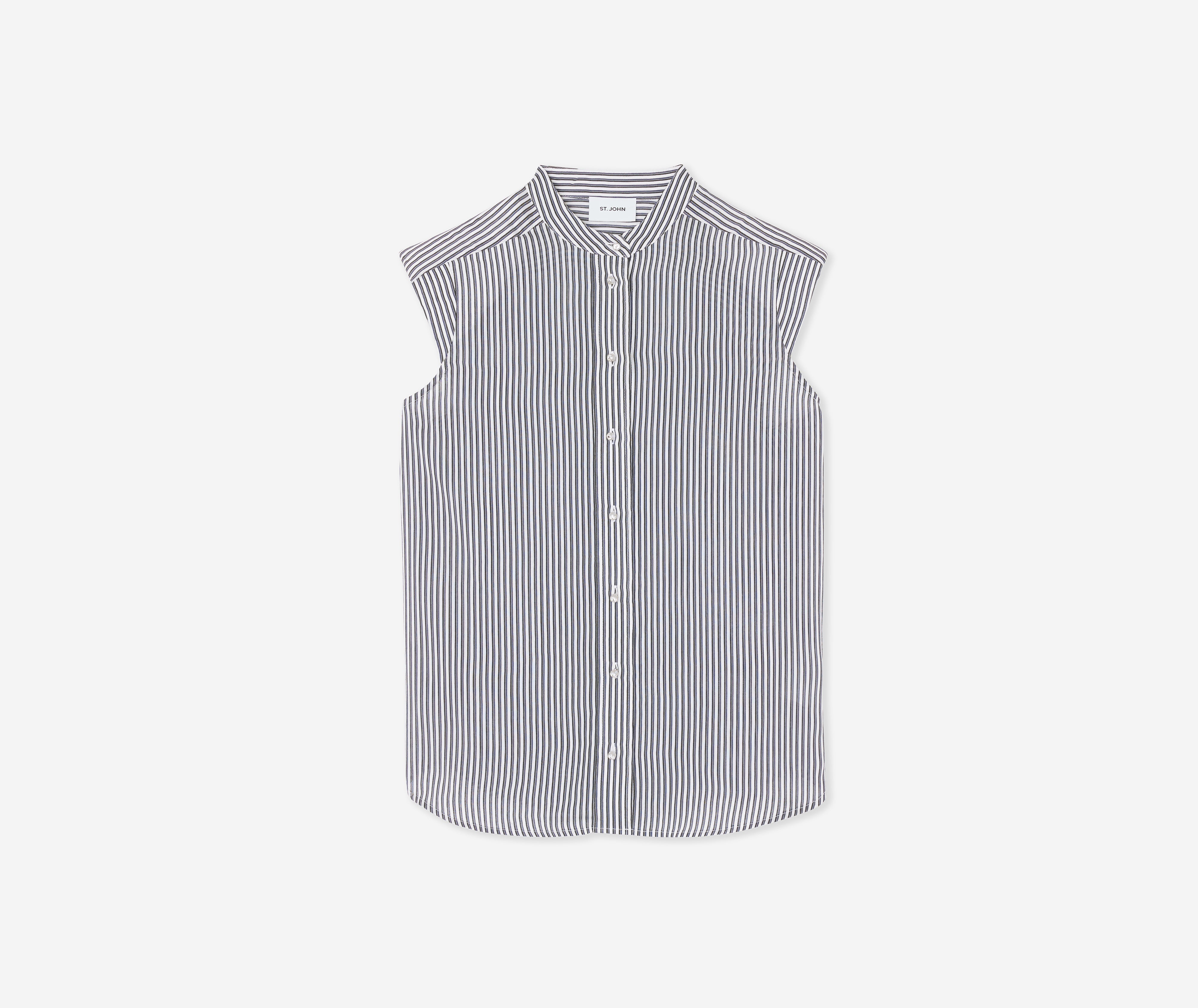 Cape Sleeve Stripe Knit Top Mサイズ　Black Striped Cap Sleeve Top – St. John Knits