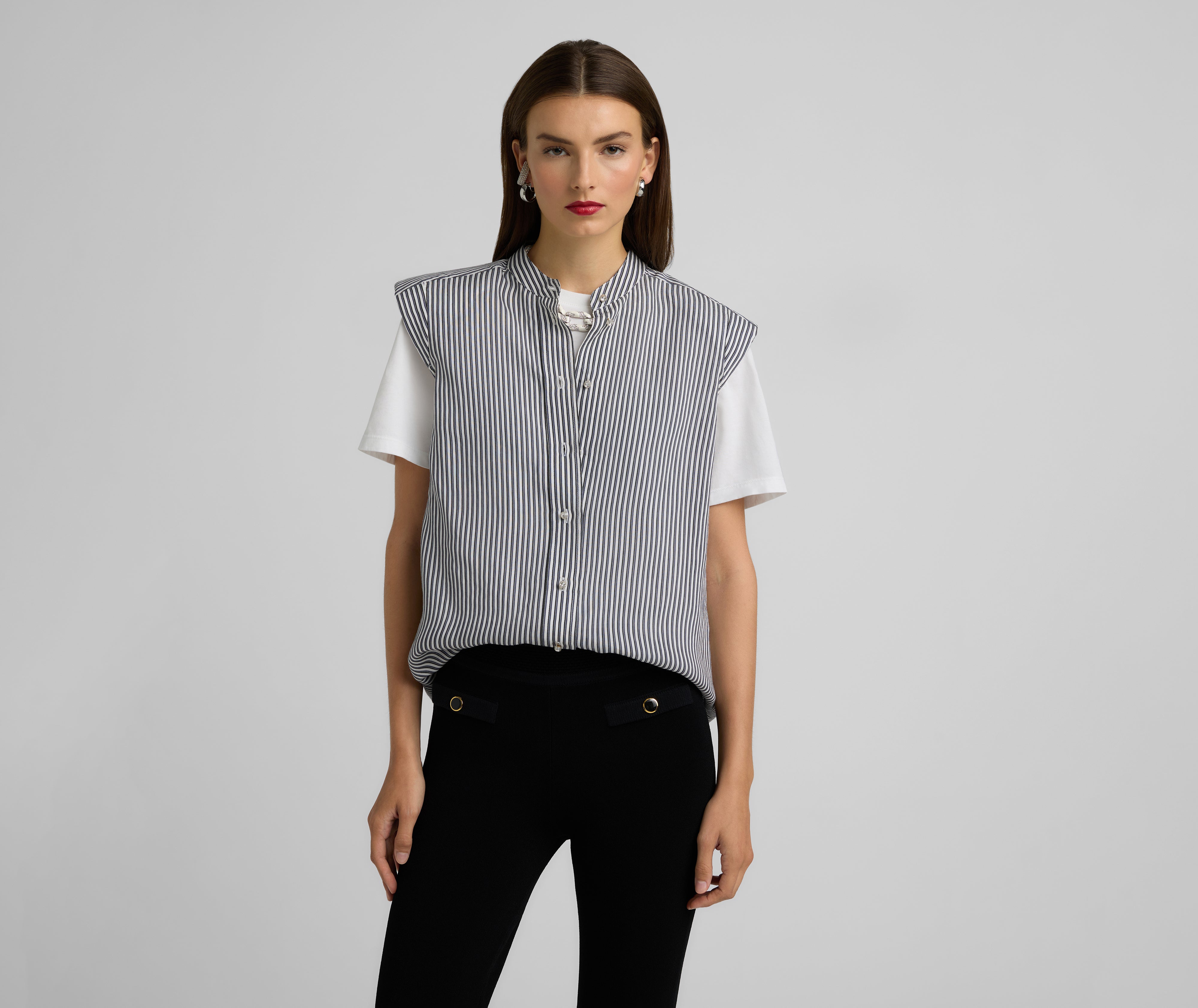 Striped Cap Sleeve Top – St. John Knits