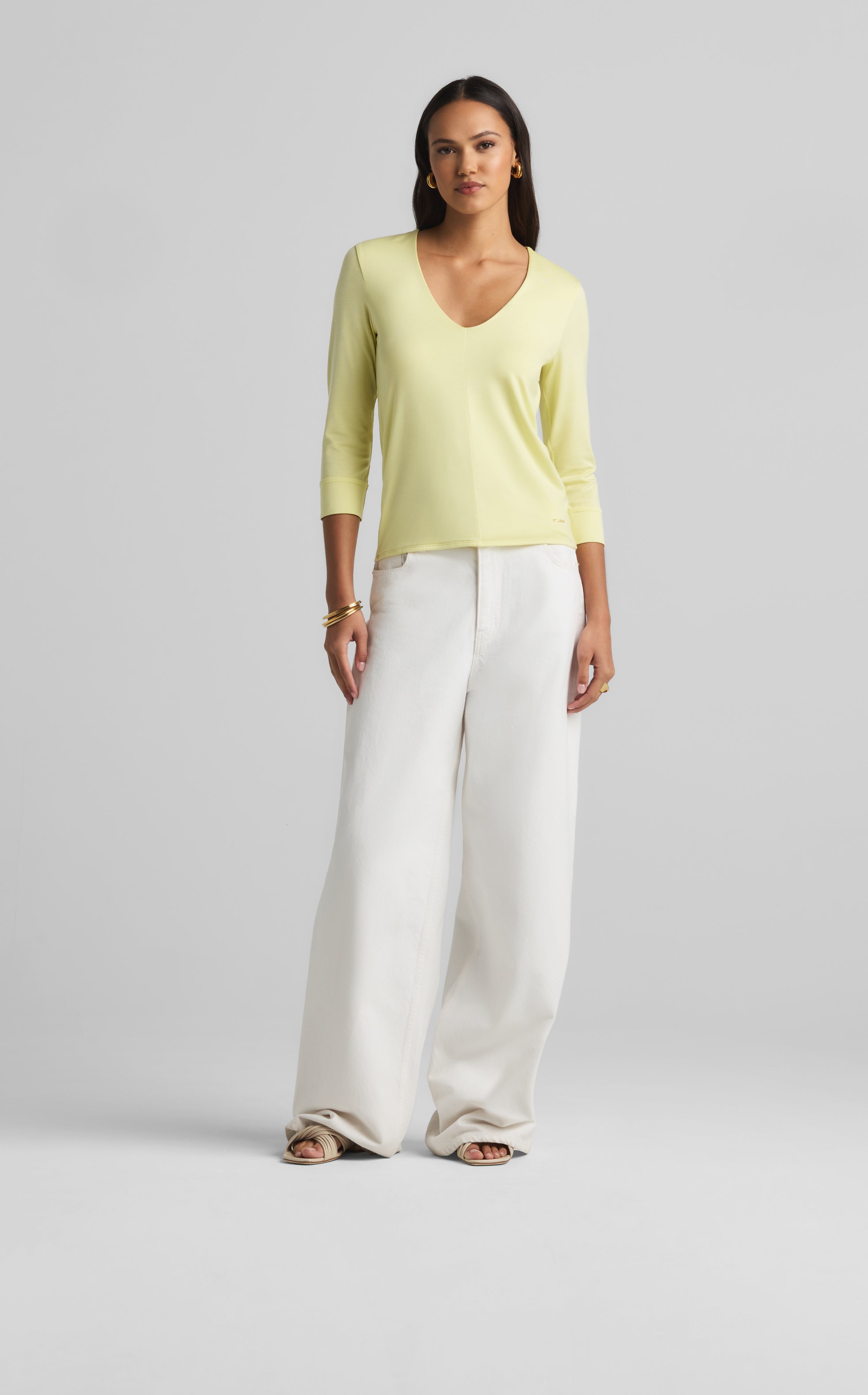 ★CERRIC★JERSEY COTTON PANTS★1205_1165_1164★韓国★大人気 Stretch Jersey V-Neck Top – St. John Knits