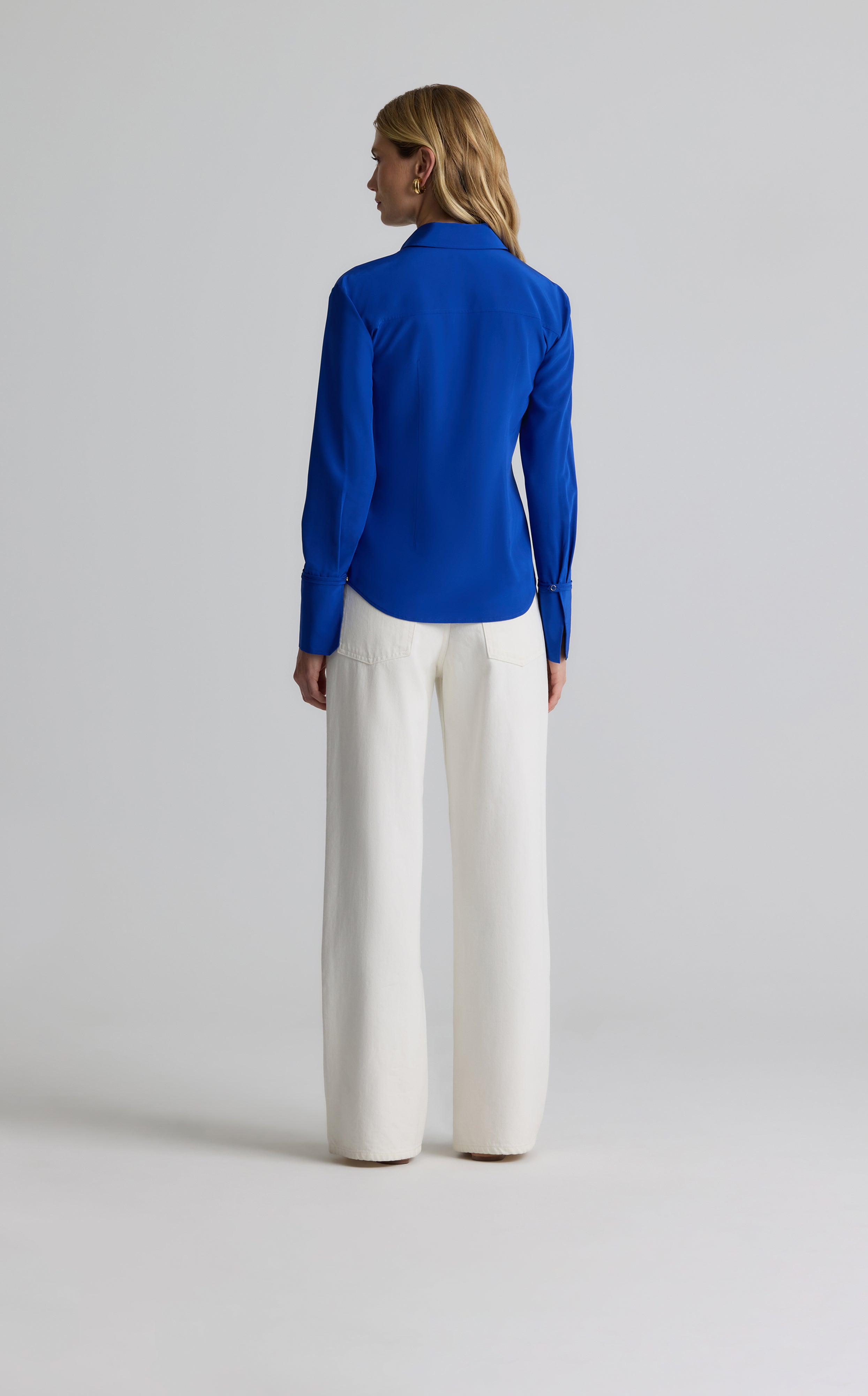 Silk Crepe de Chine Blouse - Sapphire – St. John Knits