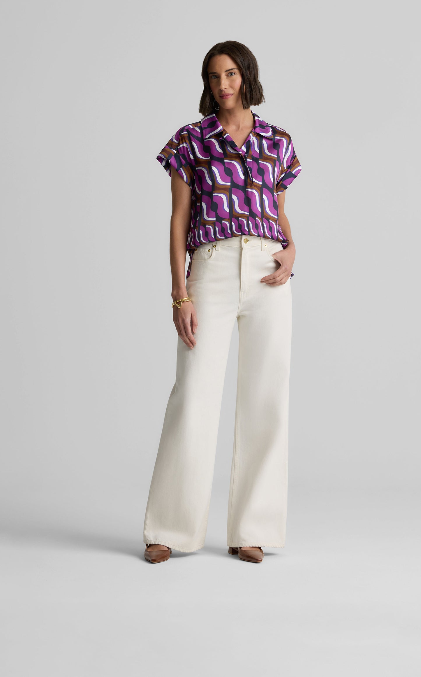 Taylor Top in Vintage Block Print