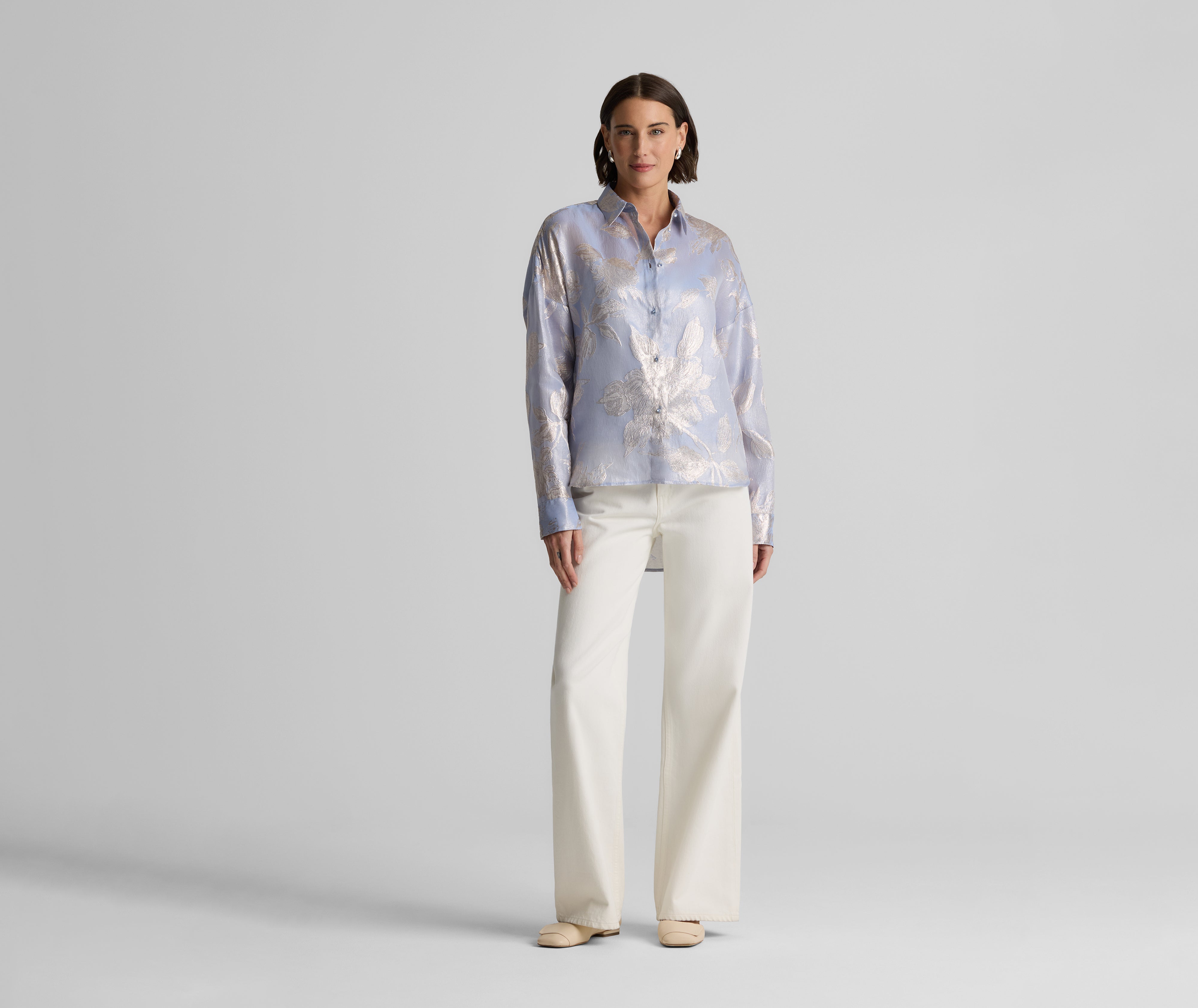 Sharon Top in Floral Jacquard – St. John Knits