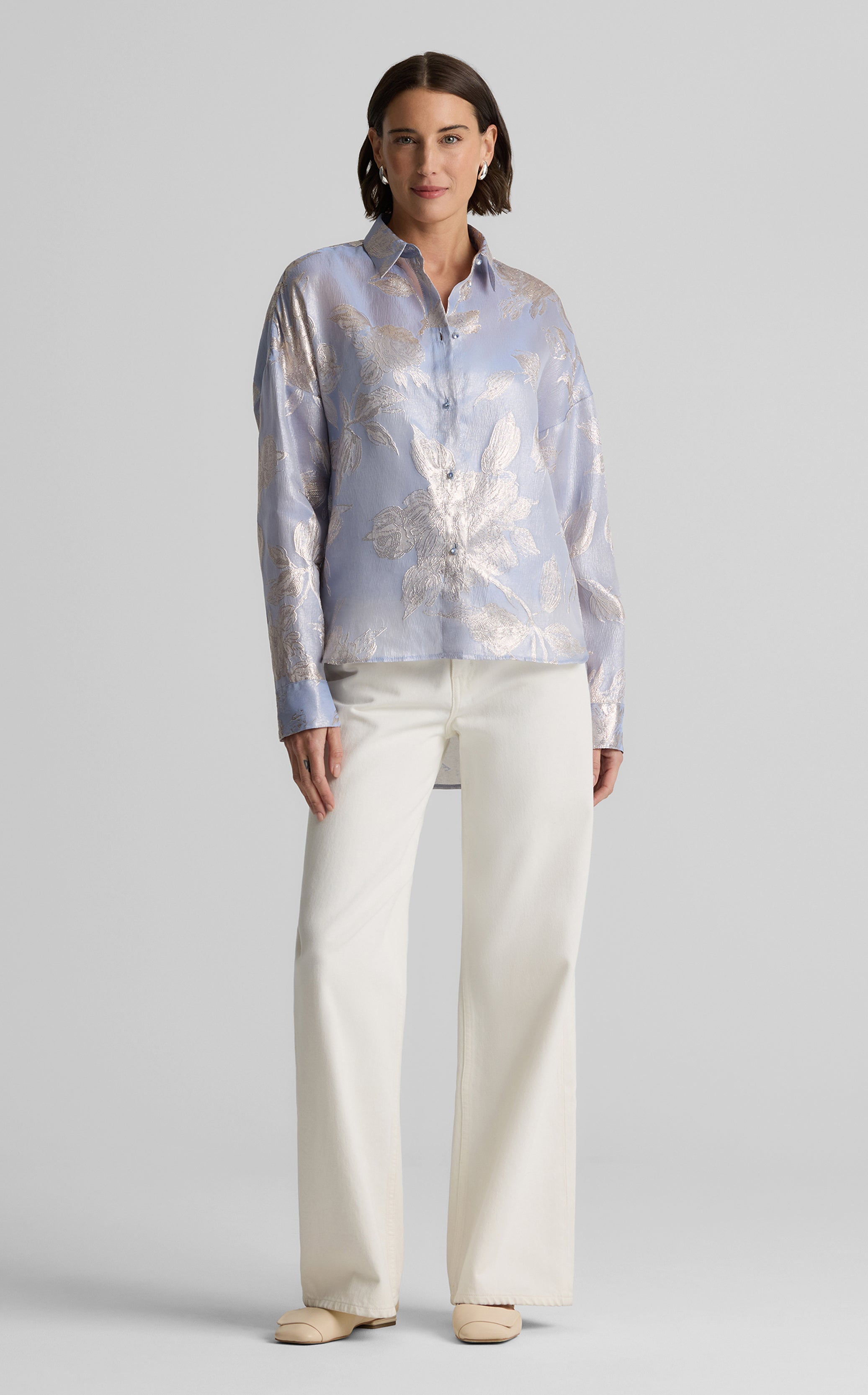 Sharon Top in Floral Jacquard – St. John Knits