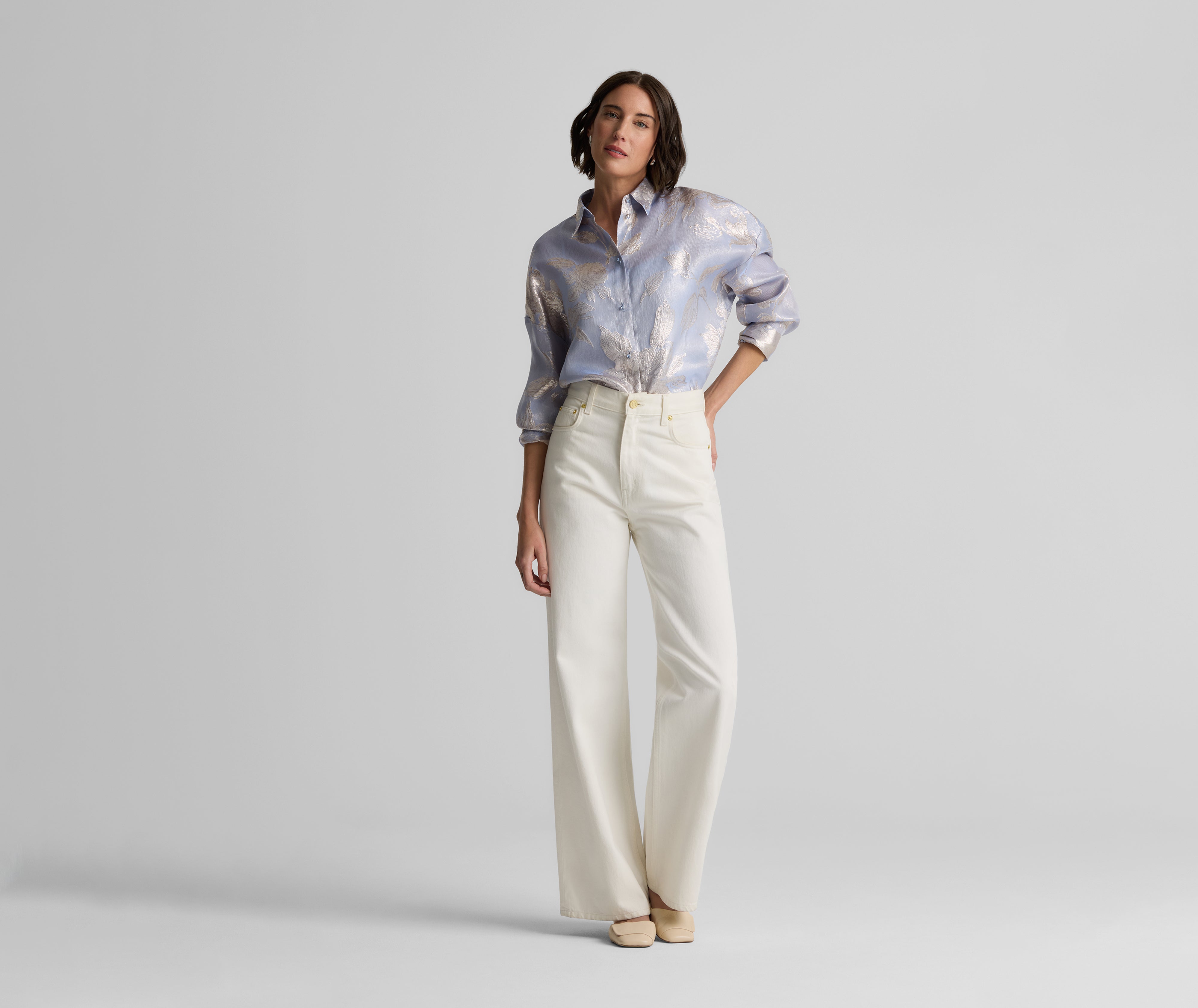 Sharon Top in Floral Jacquard – St. John Knits