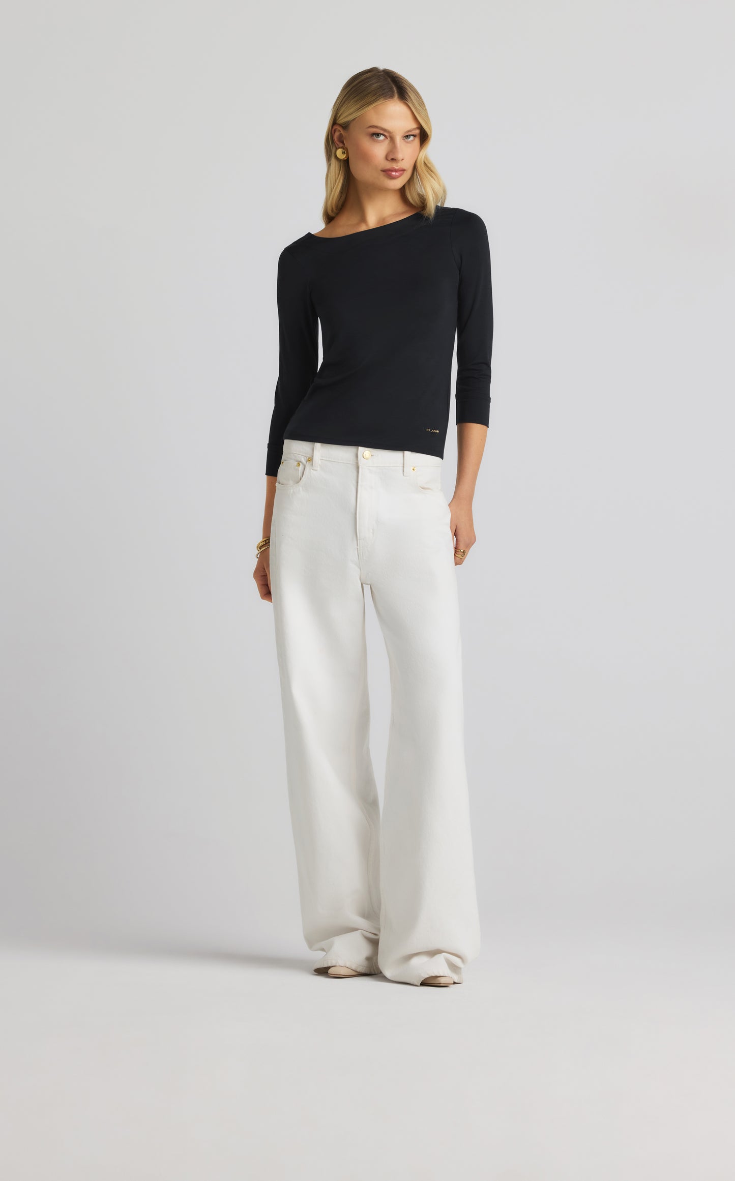 Polished Jersey Boatneck Top