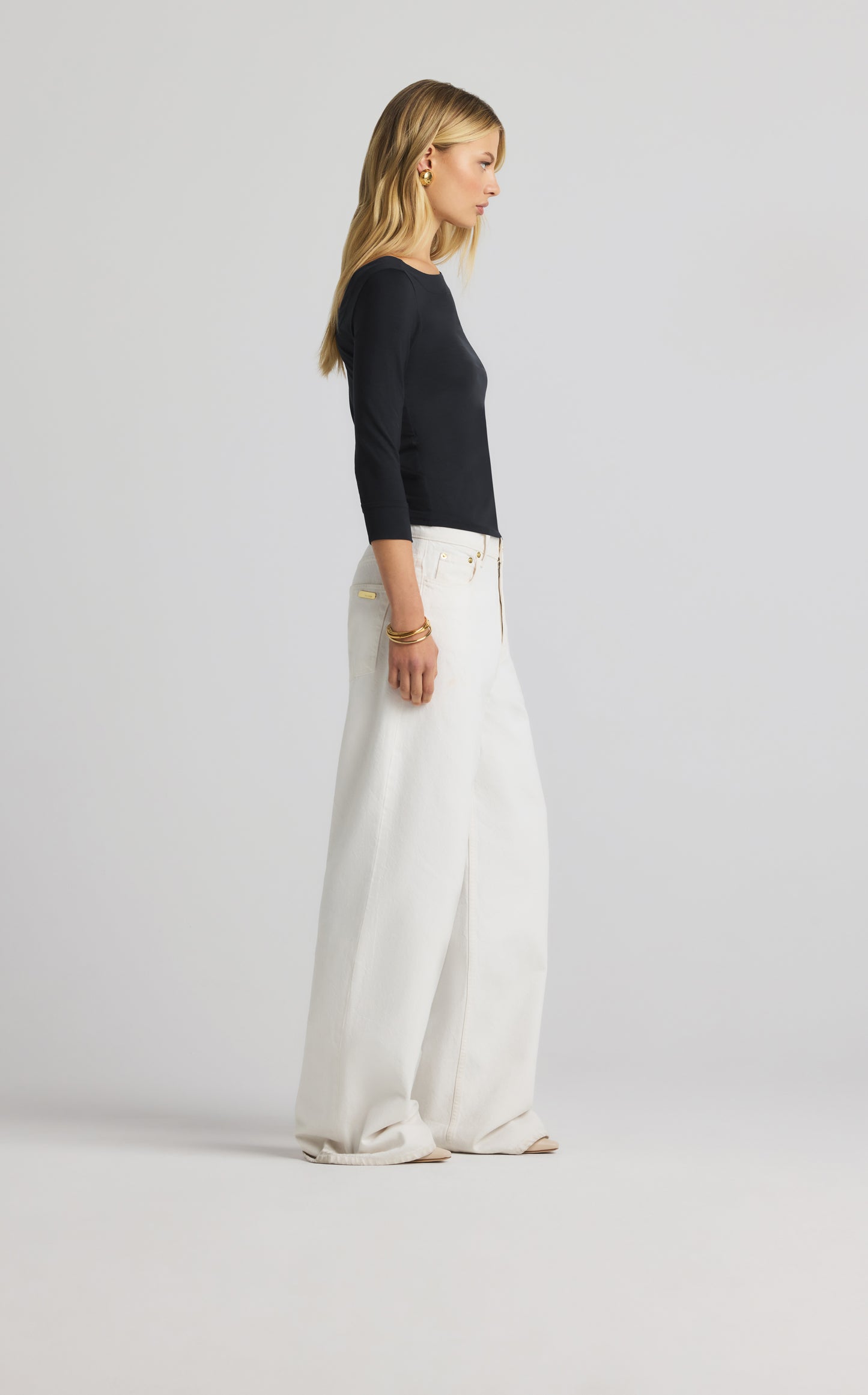 Polished Jersey Boatneck Top