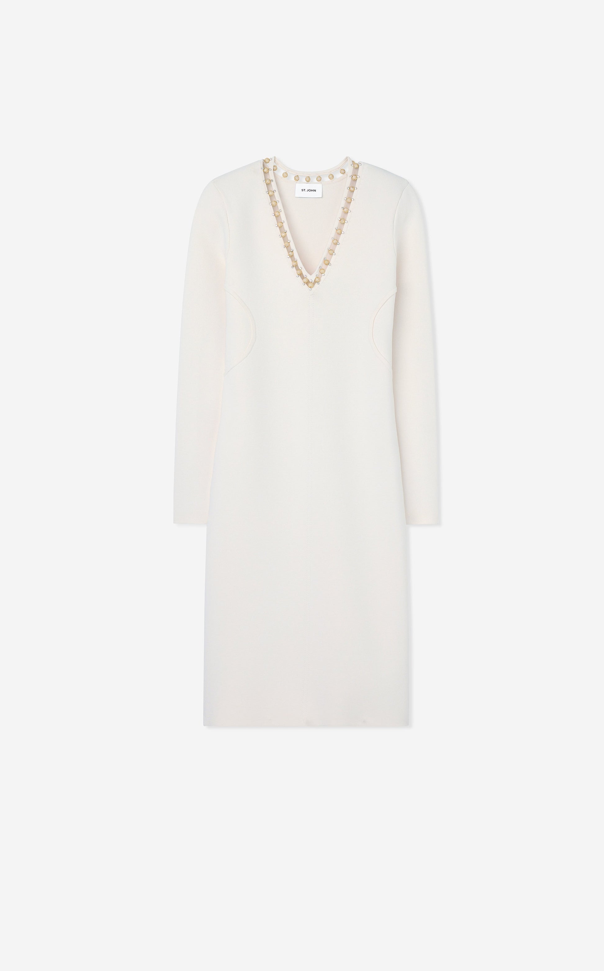 Embellished Milano Knit Dress St. John Knits Embellished Milano Knit Dress St. John Knits