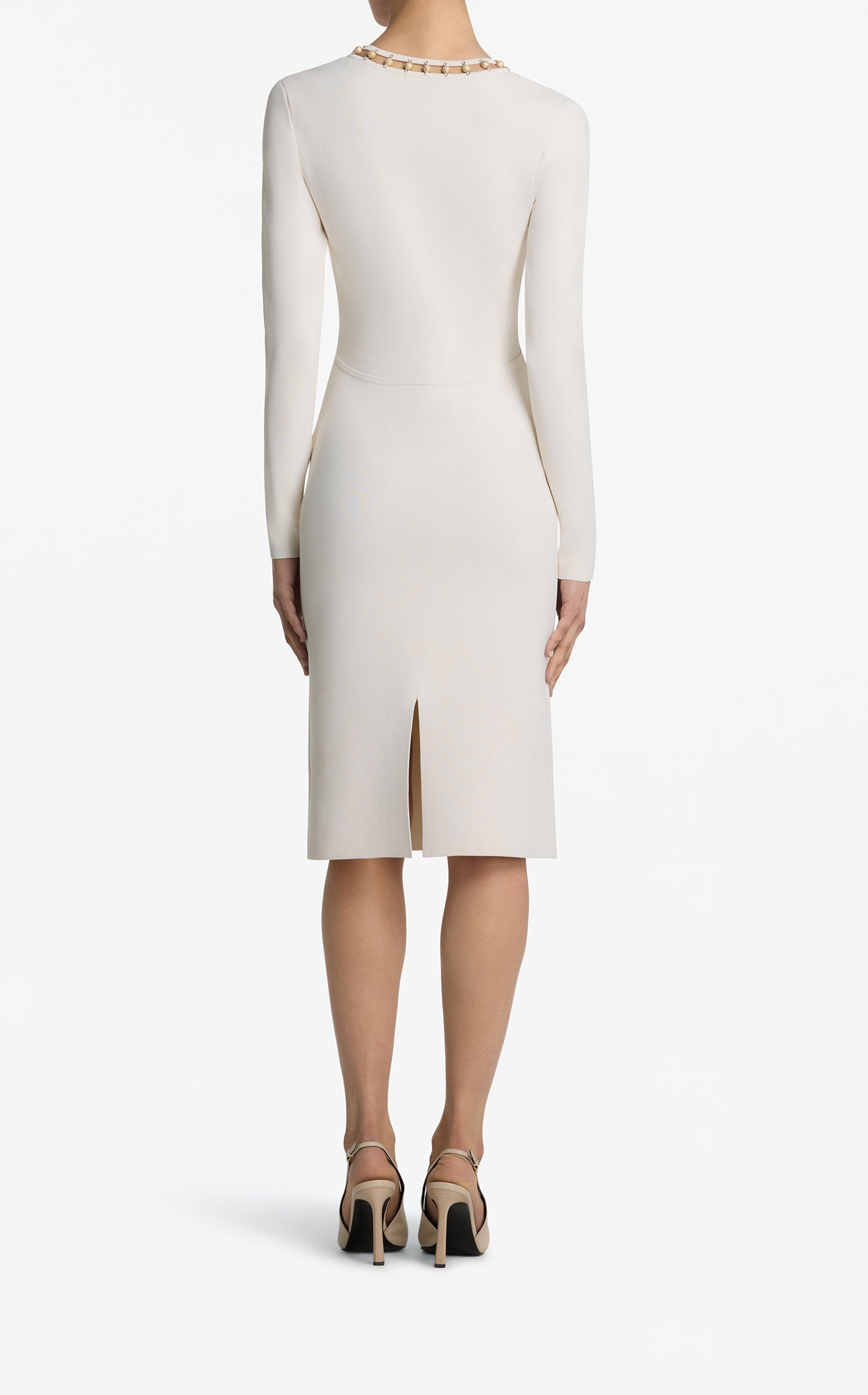 Embellished Milano Knit Dress – St. John Knits Embellished Milano Knit Dress – St. John Knits