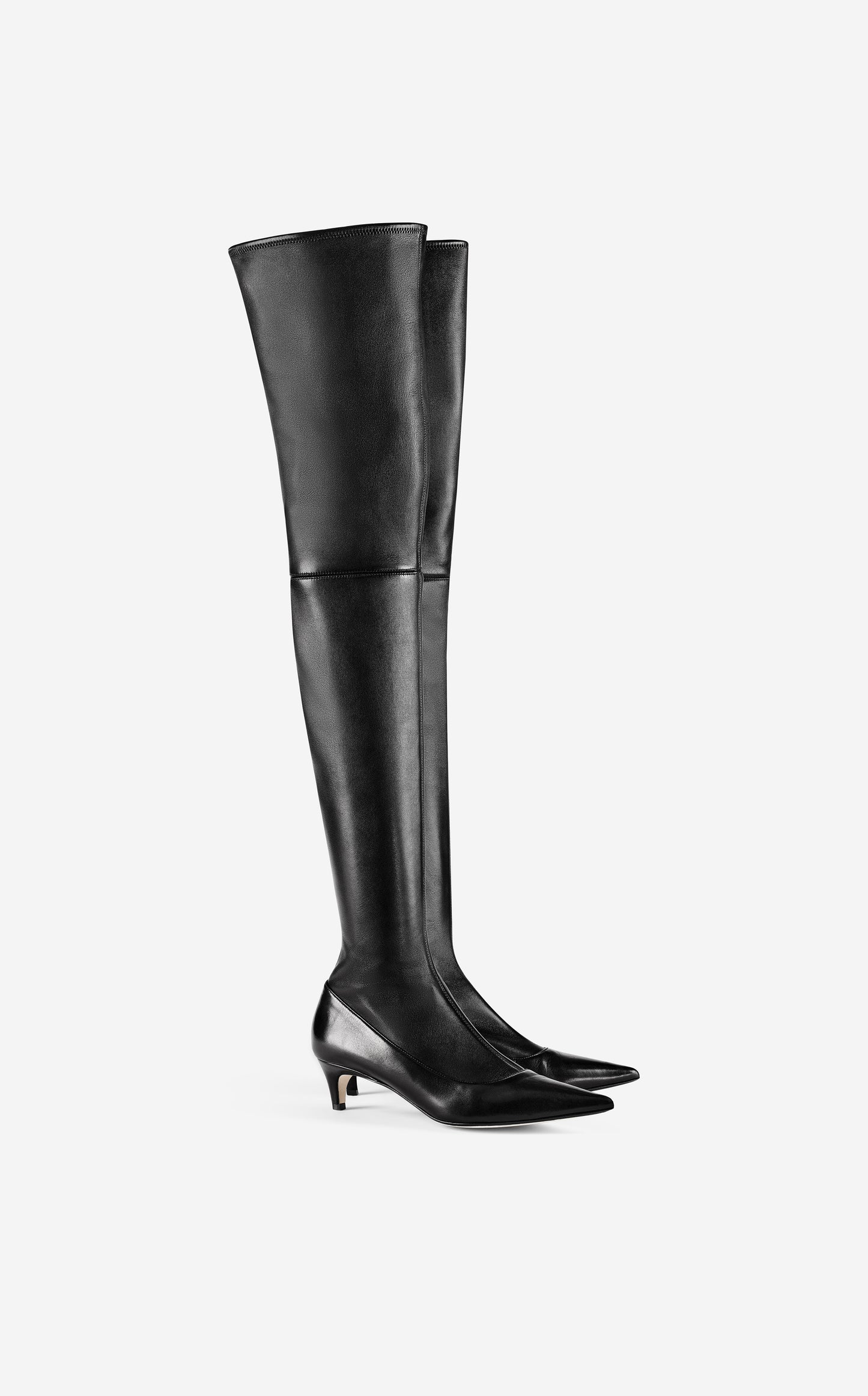 Stretch Leather Over-the-Knee Boot