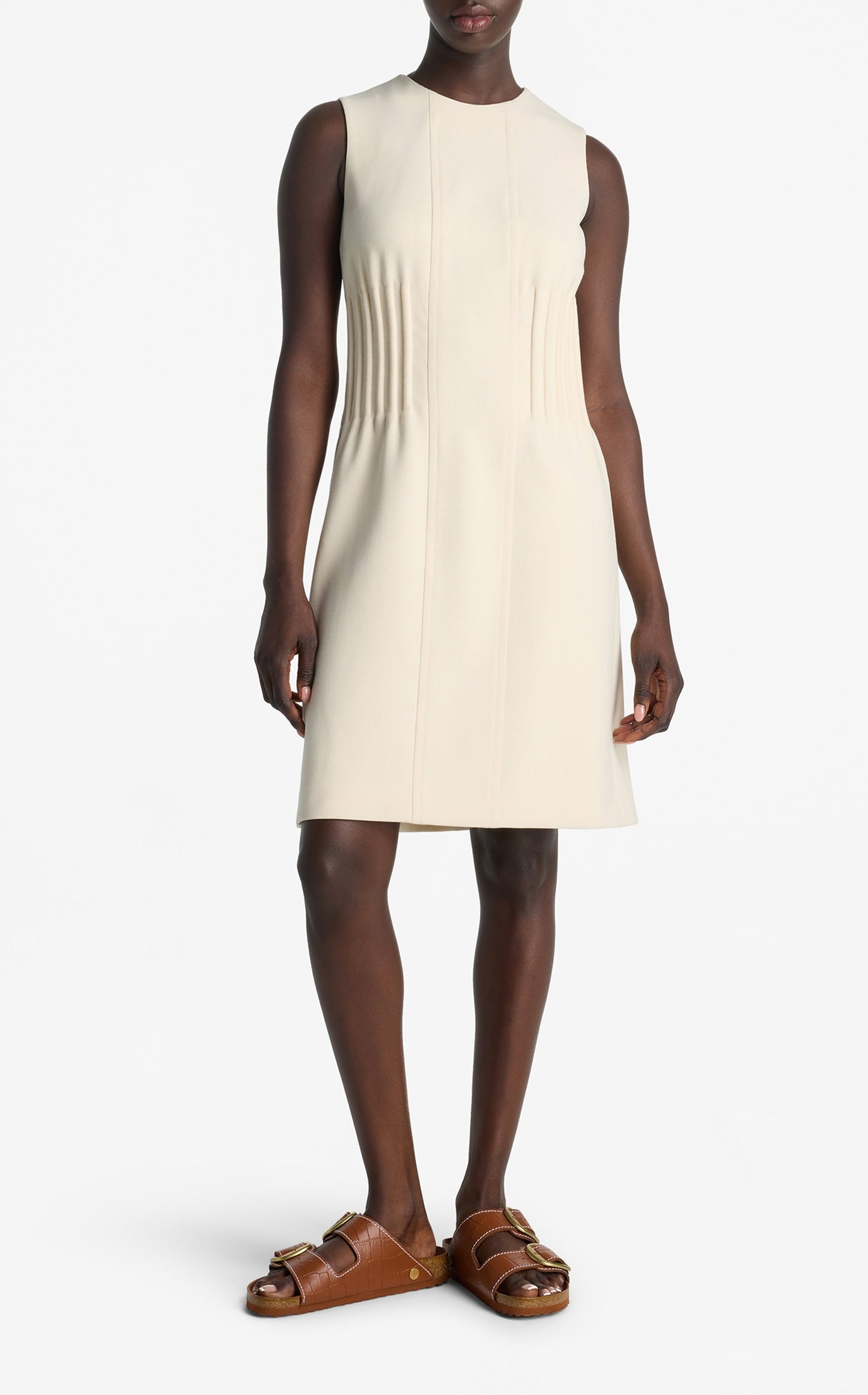 Stretch Crepe Cinched Waist Dress