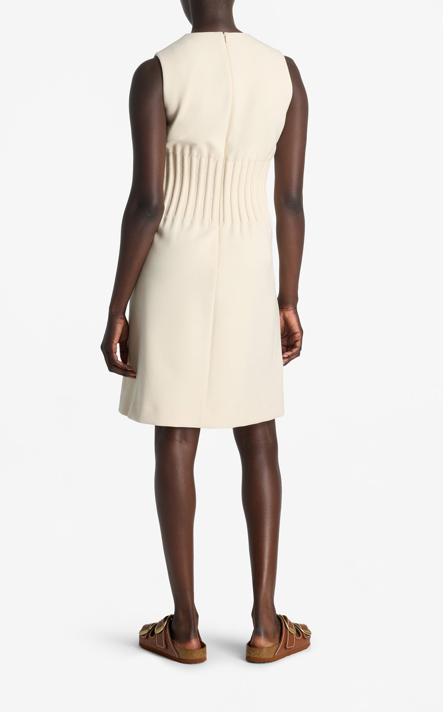 Stretch Crepe Cinched Waist Dress