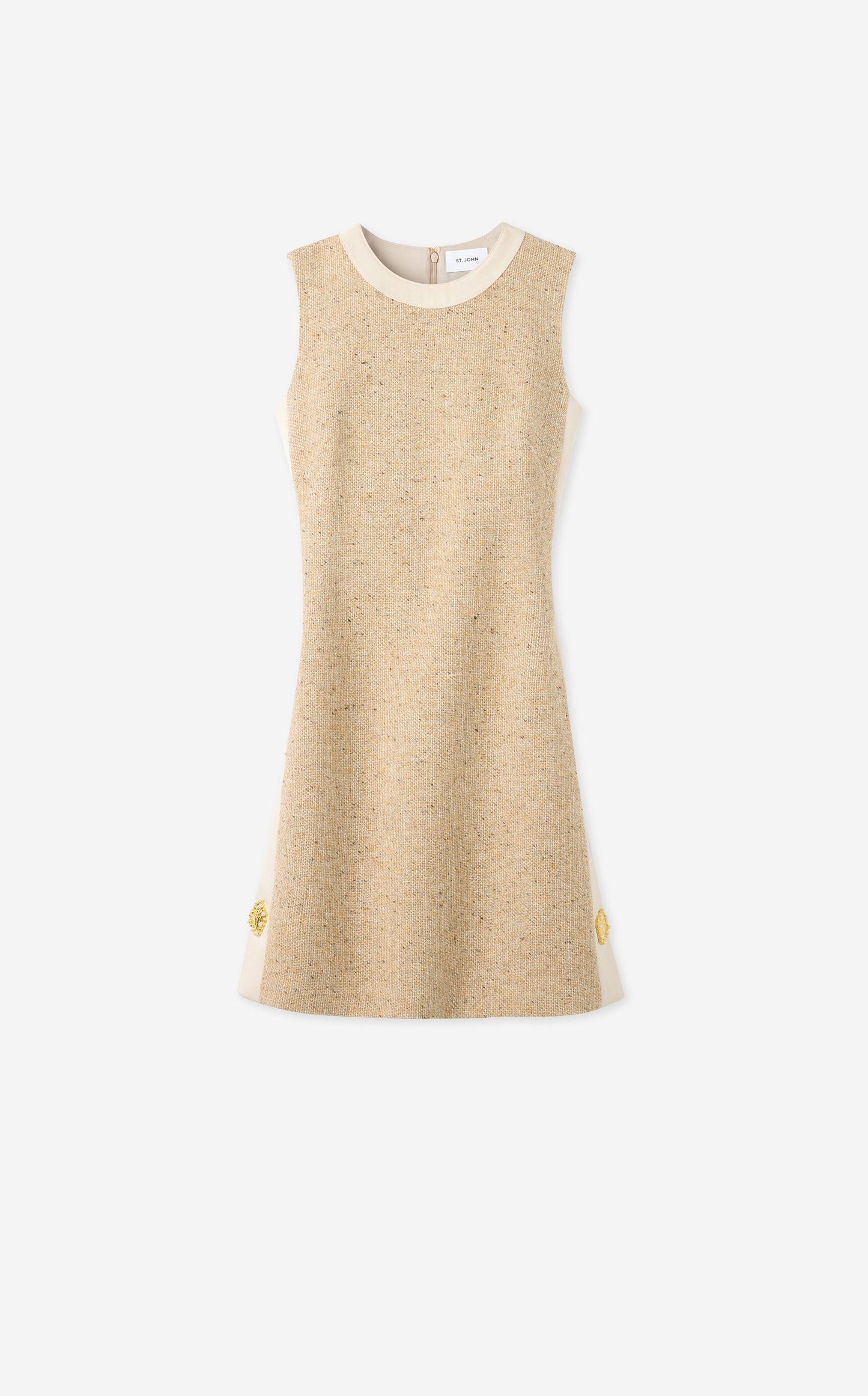 Italian Tweed Contrast Trim Dress