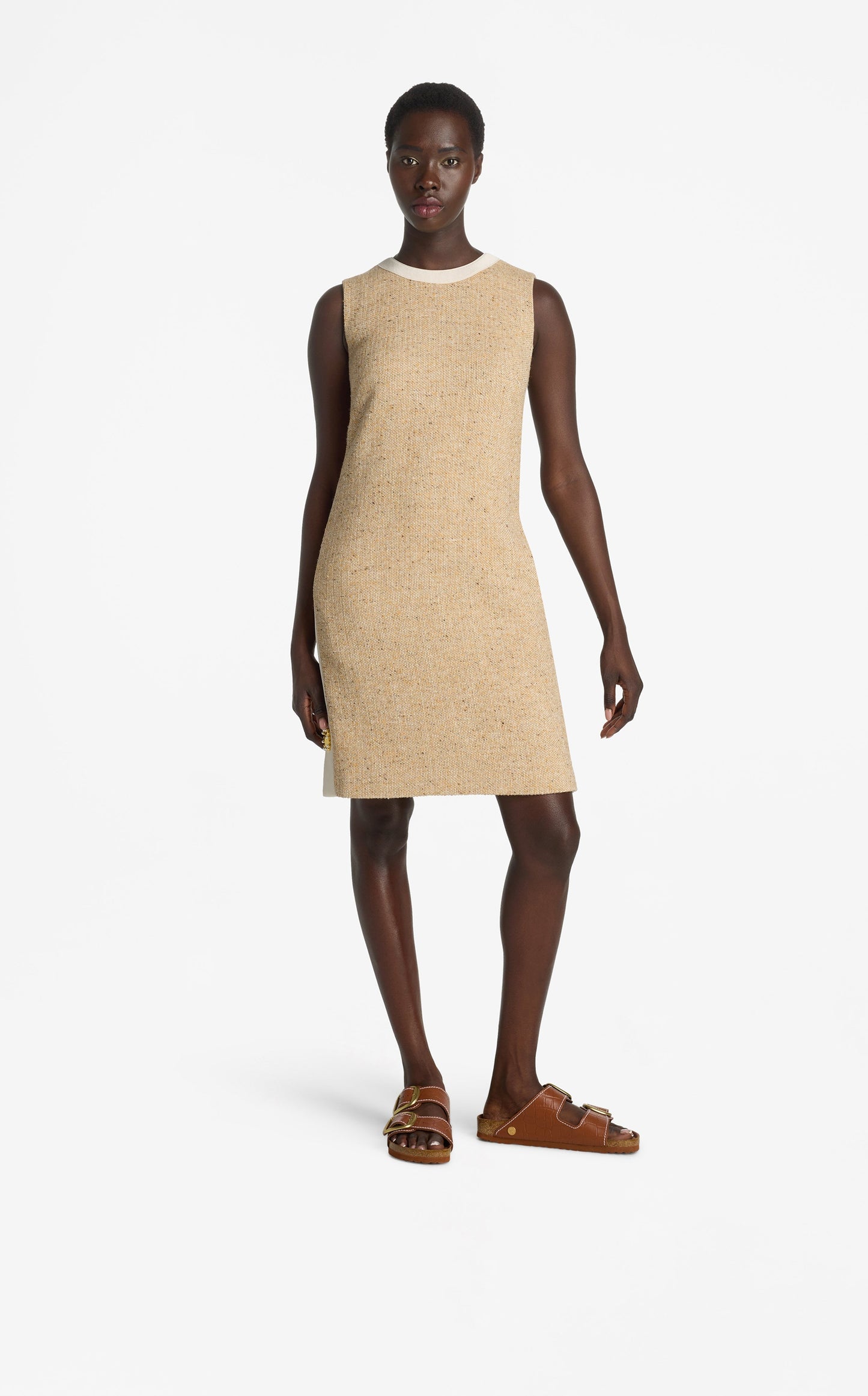 Italian Tweed Contrast Trim Dress