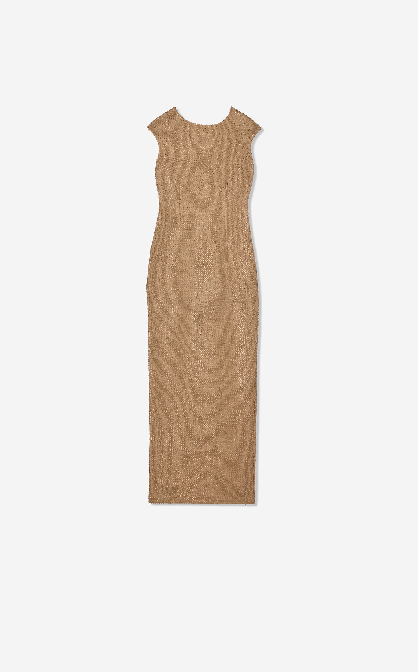 Sequin Knit Cap Sleeve Gown
