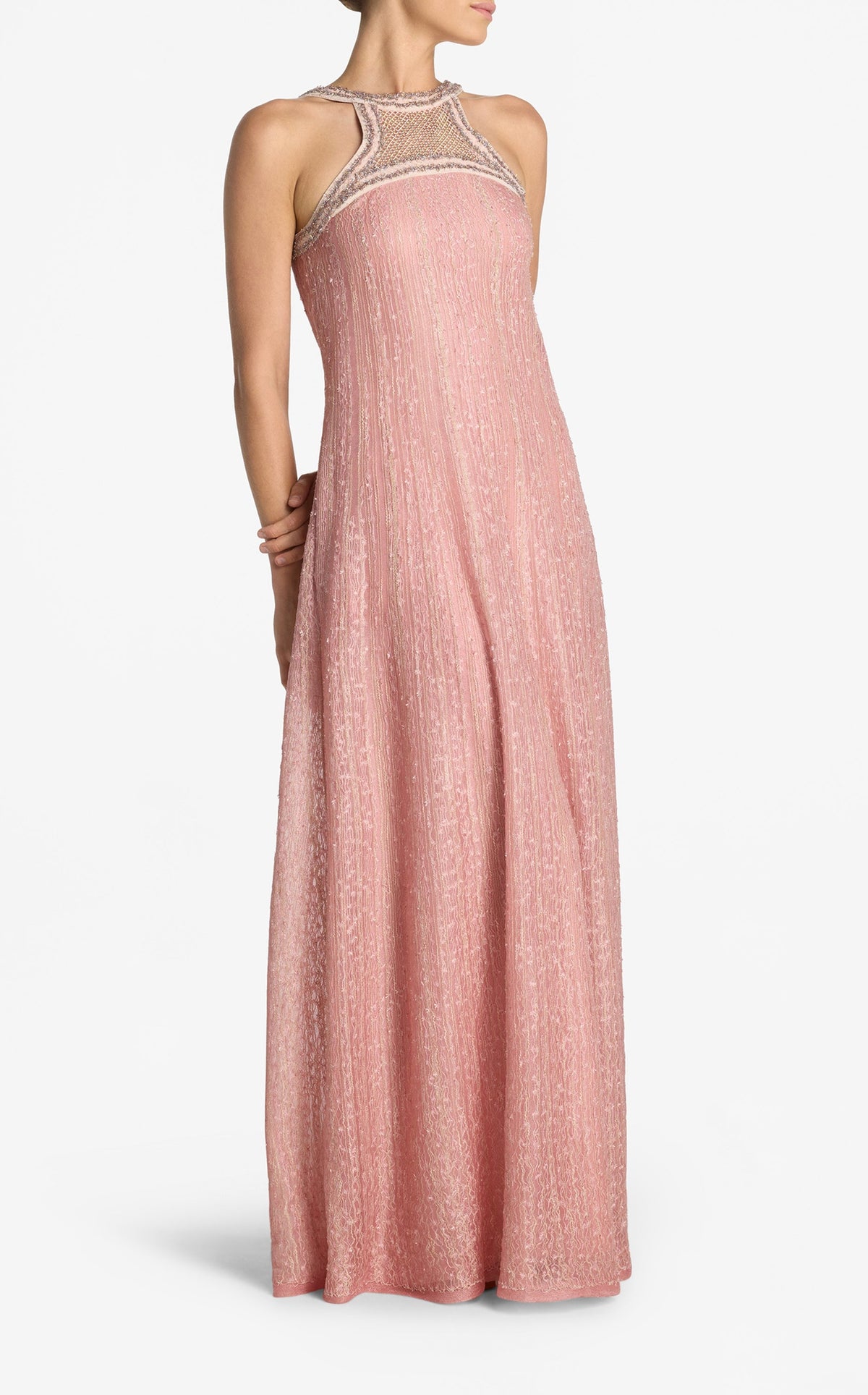Rhinestone Mesh Knit Dress