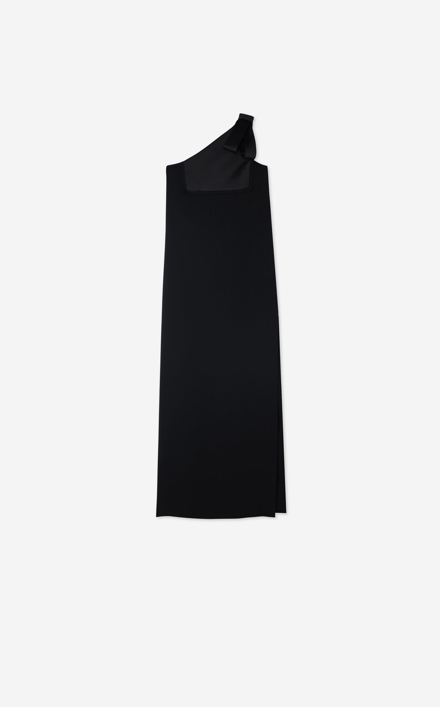 Satin Back Crepe One Shoulder Gown