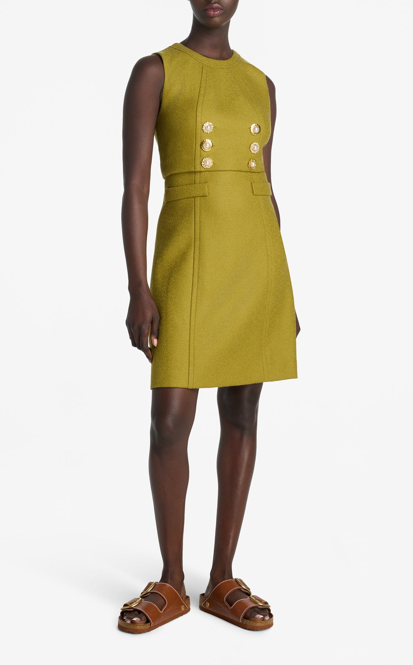 Textured Wool Shift Dress