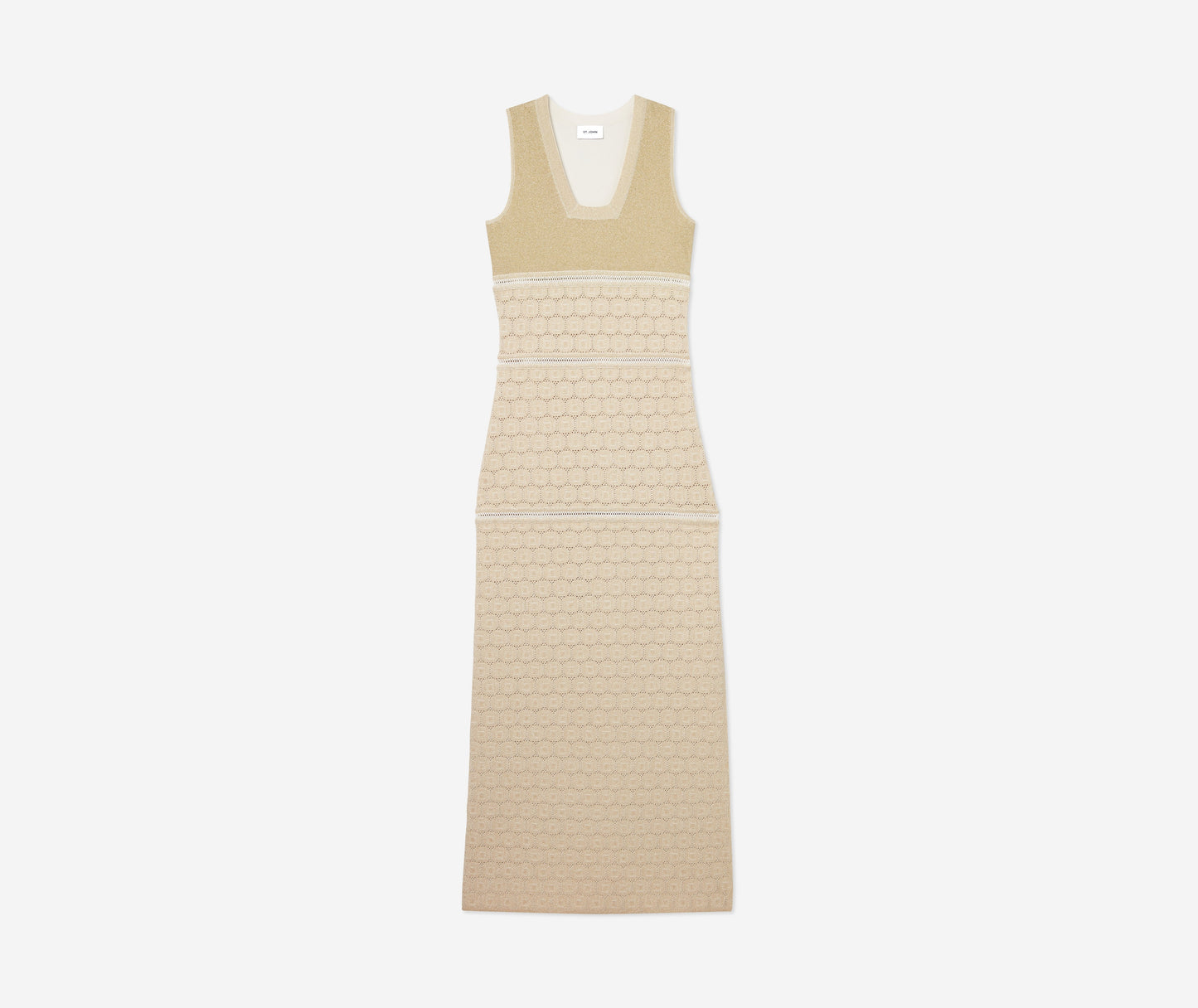 Lurex Pointelle Knit Gown