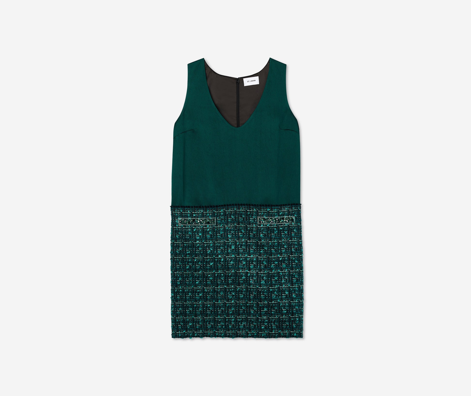 Twill Tweed Mixed Media Dress