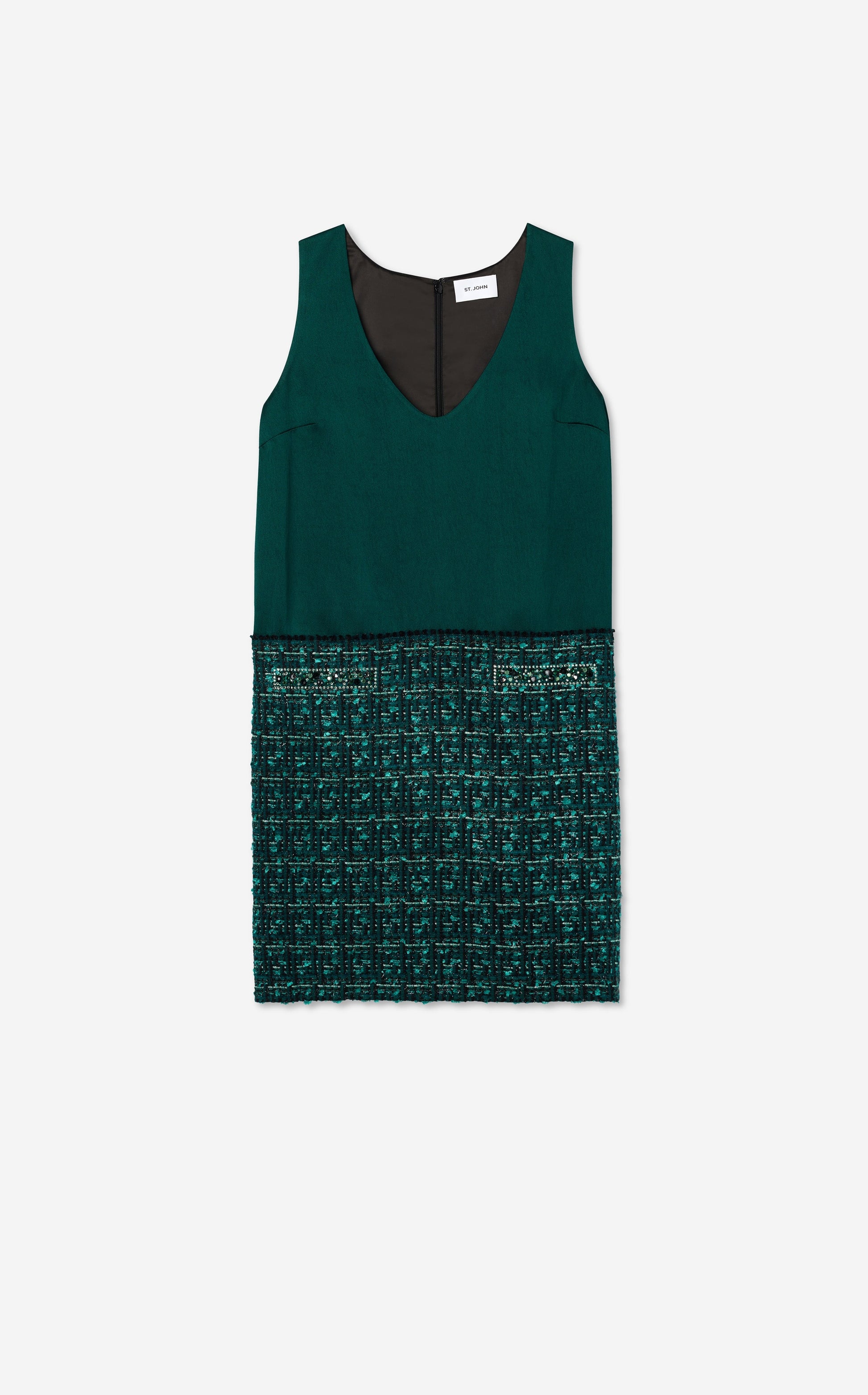 Twill Tweed Mixed Media Dress