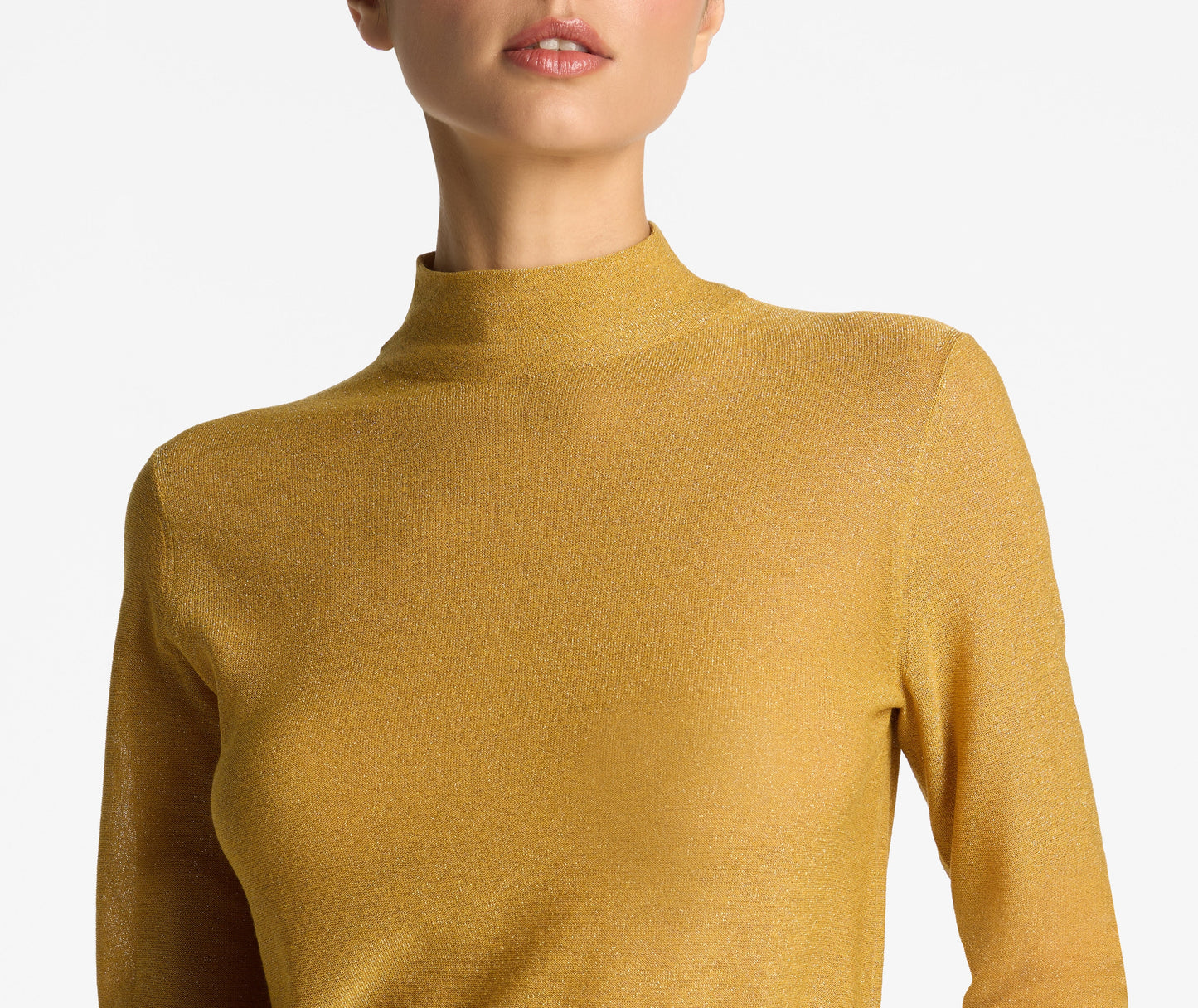 Lurex Jersey Knit Turtleneck