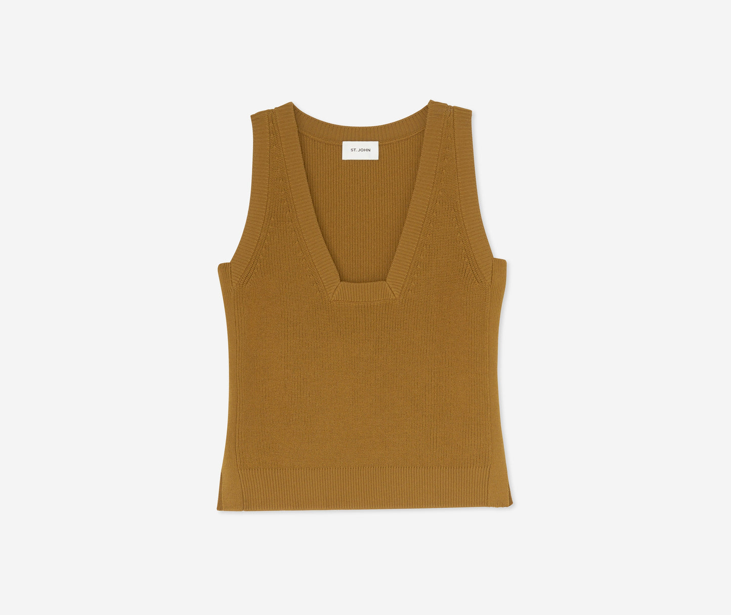 Square Neck Rib Knit Shell