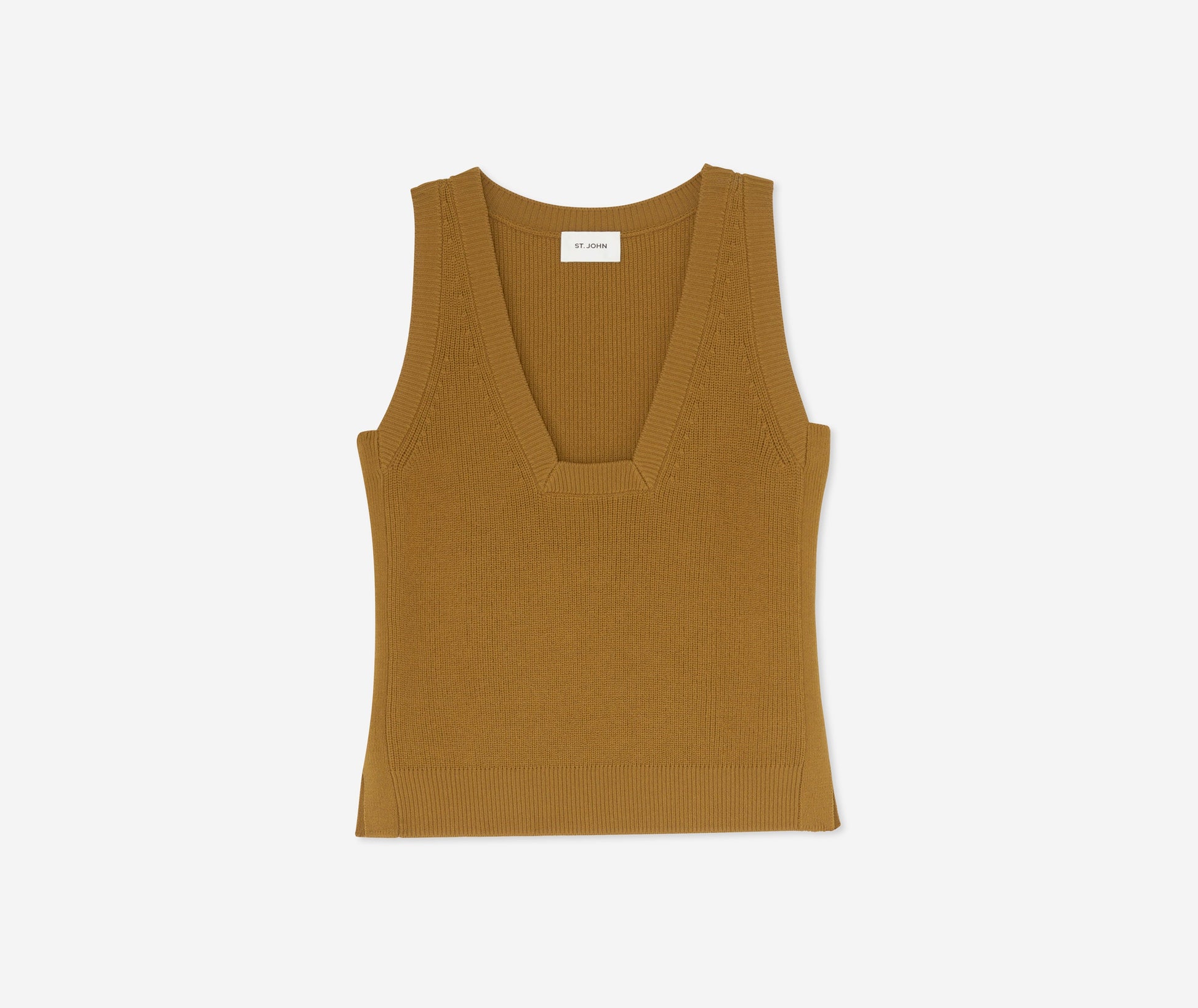 Square Neck Rib Knit Shell