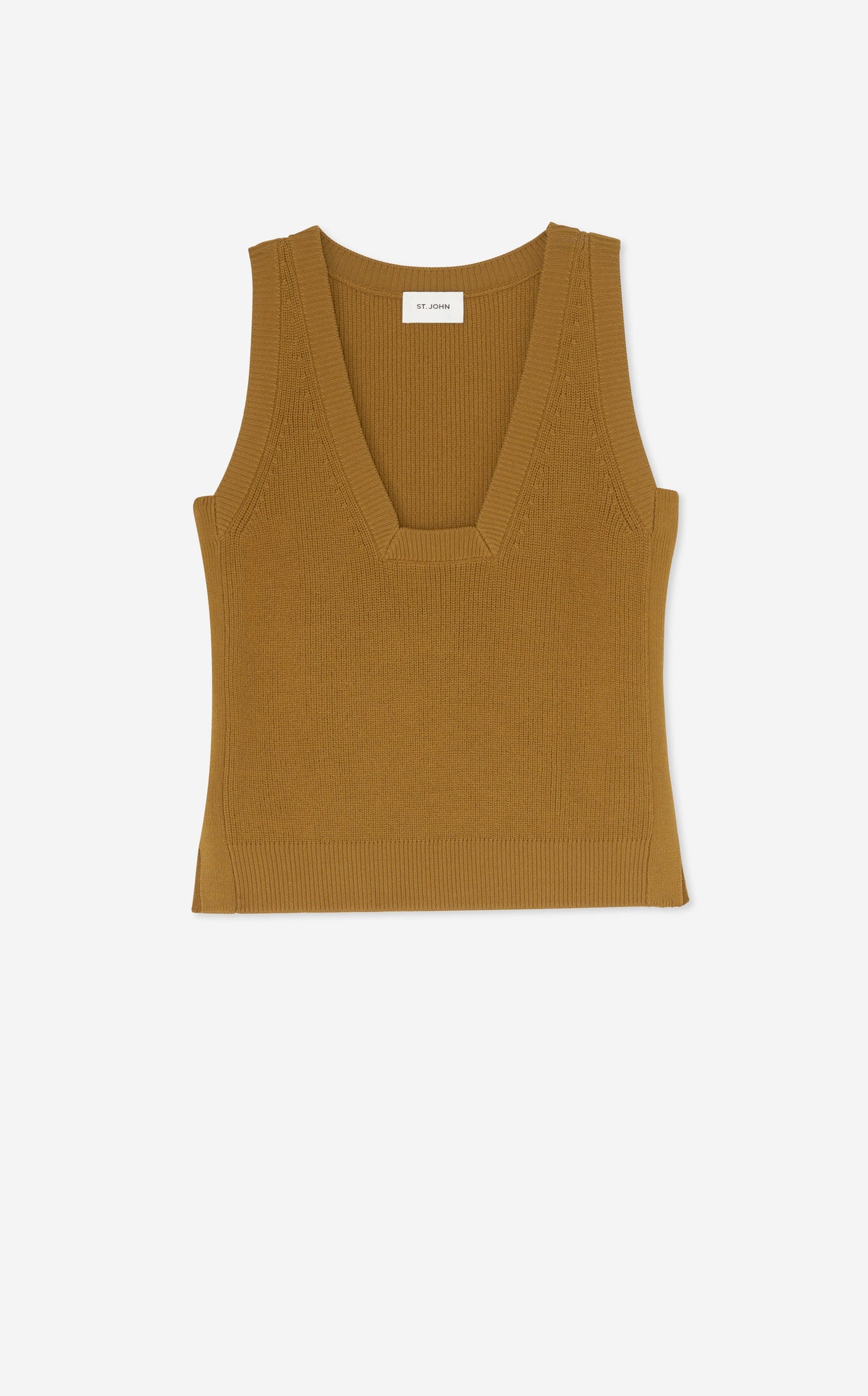Square Neck Rib Knit Shell