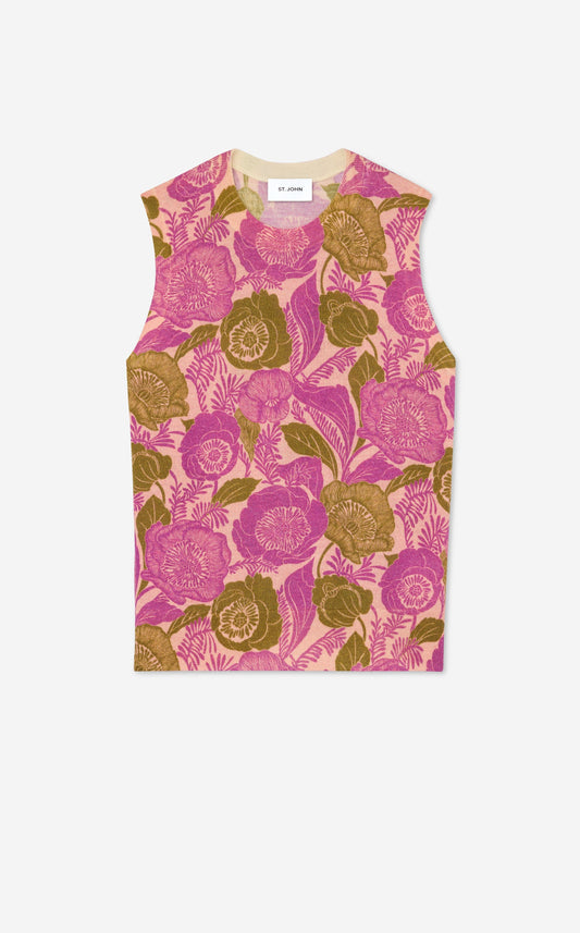 Poppy Print Knit Shell