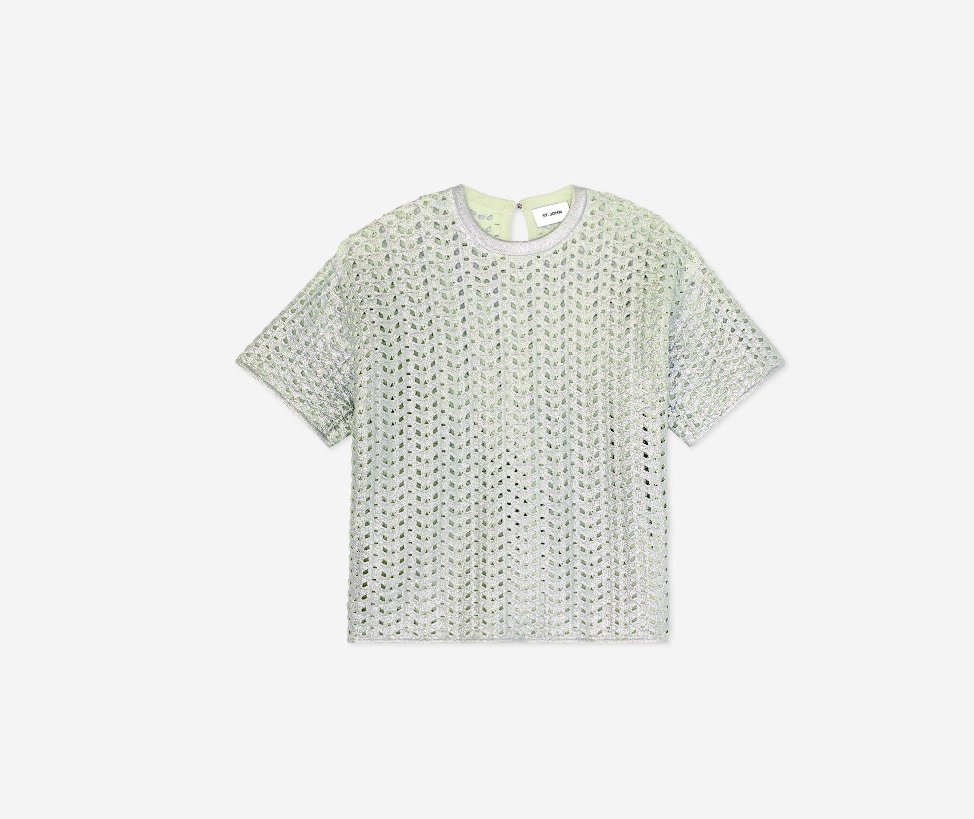 Lacquered Crochet Knit Top