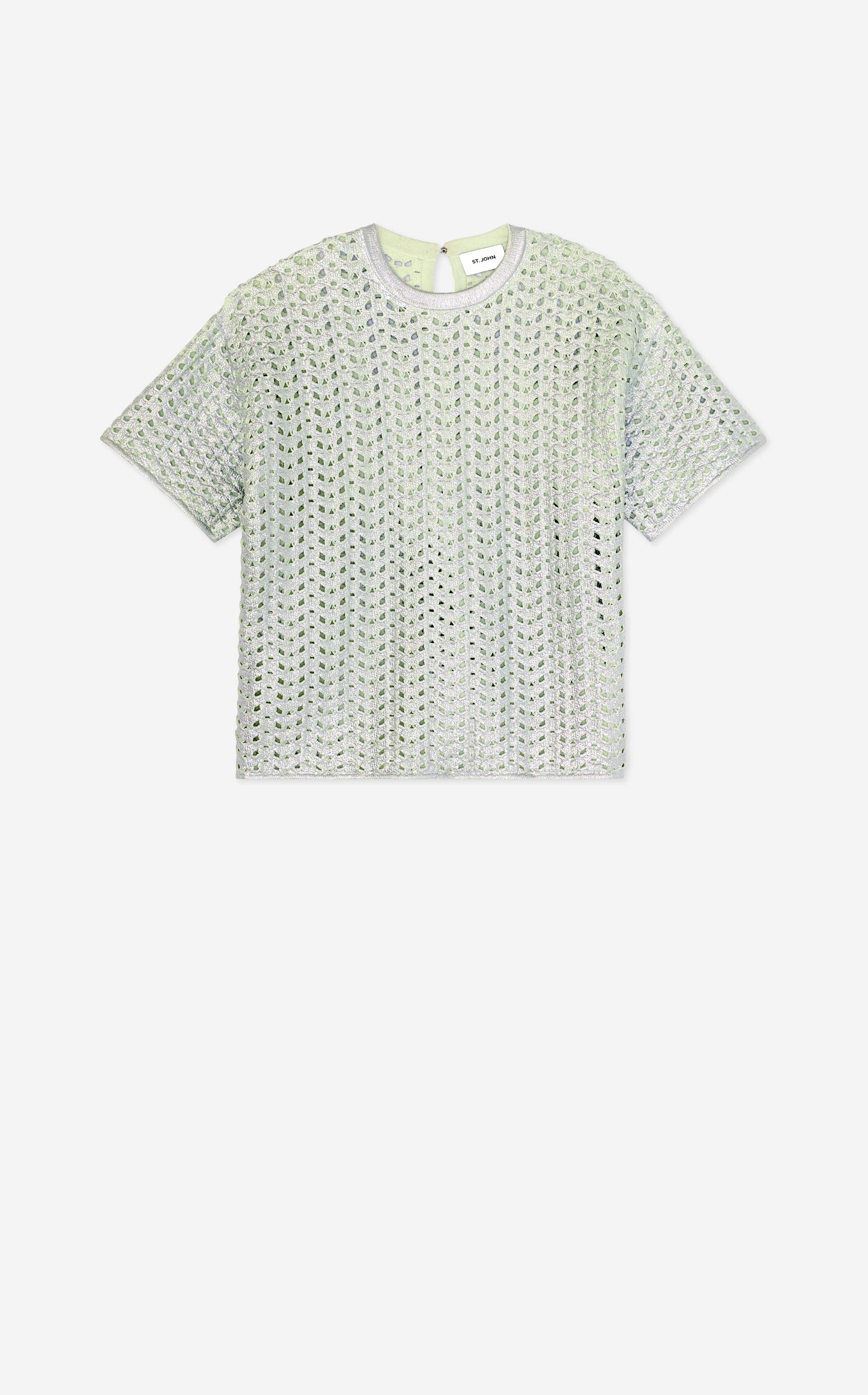 Lacquered Crochet Knit Top