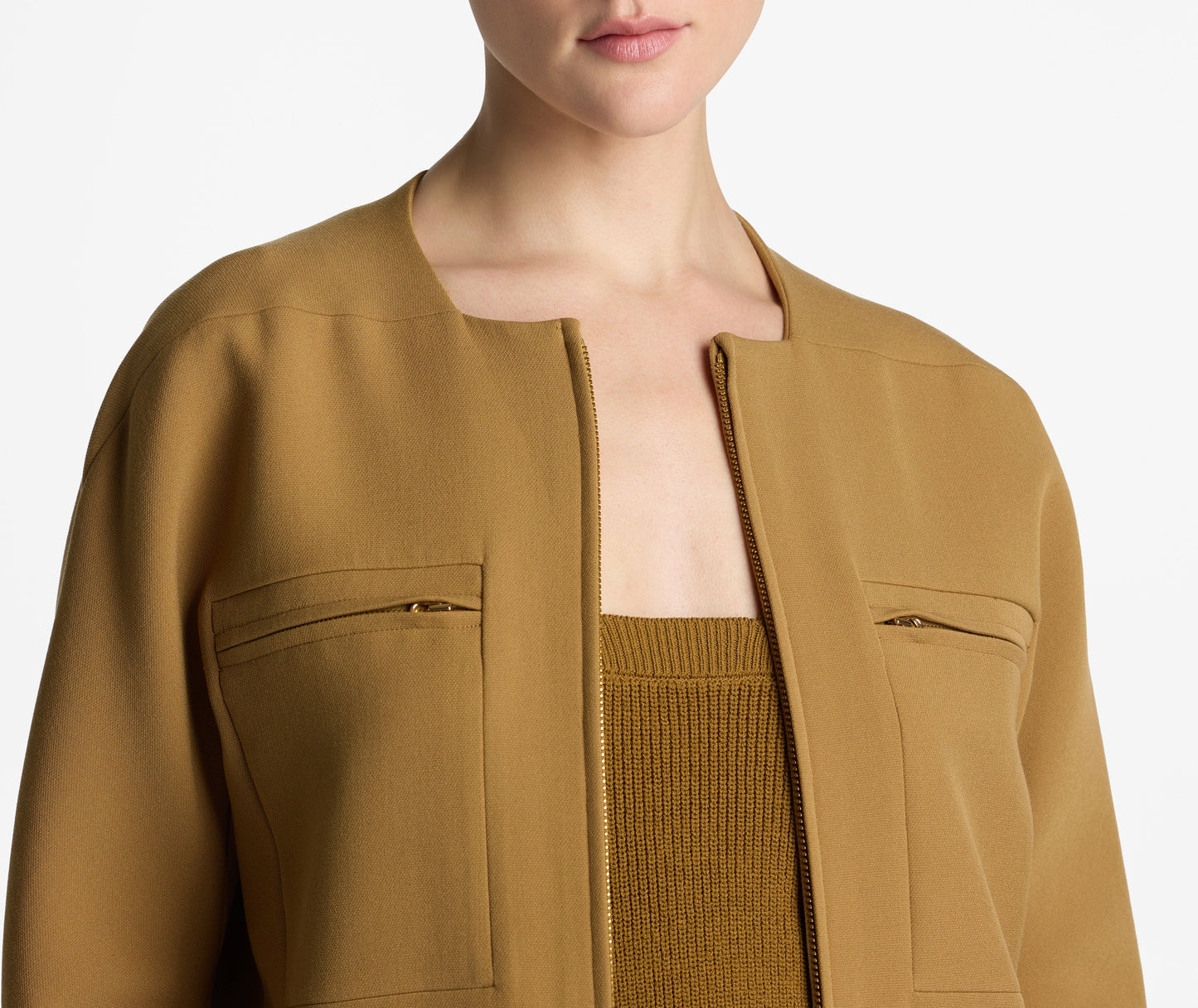 Stretch Crepe Long Jacket