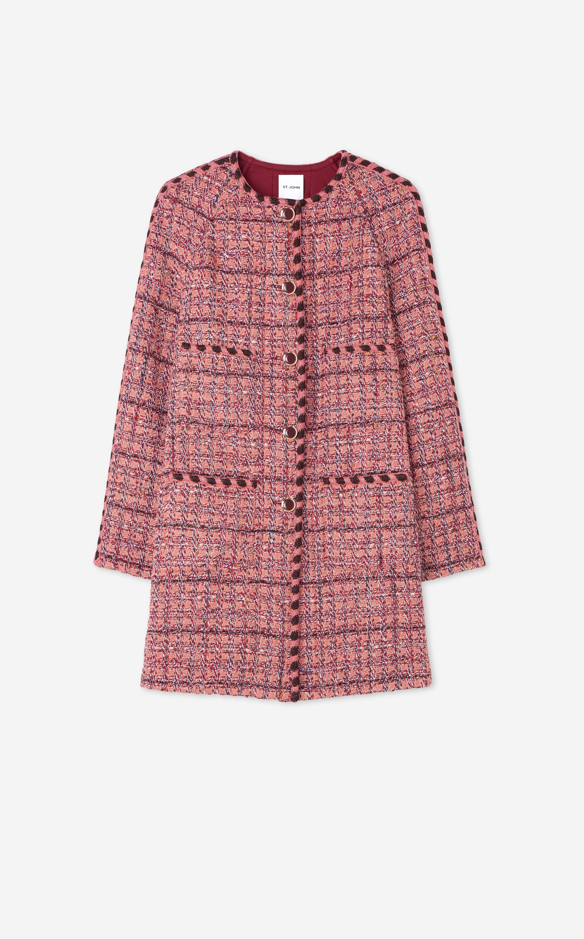 Textured Slub Tweed Long Jacket