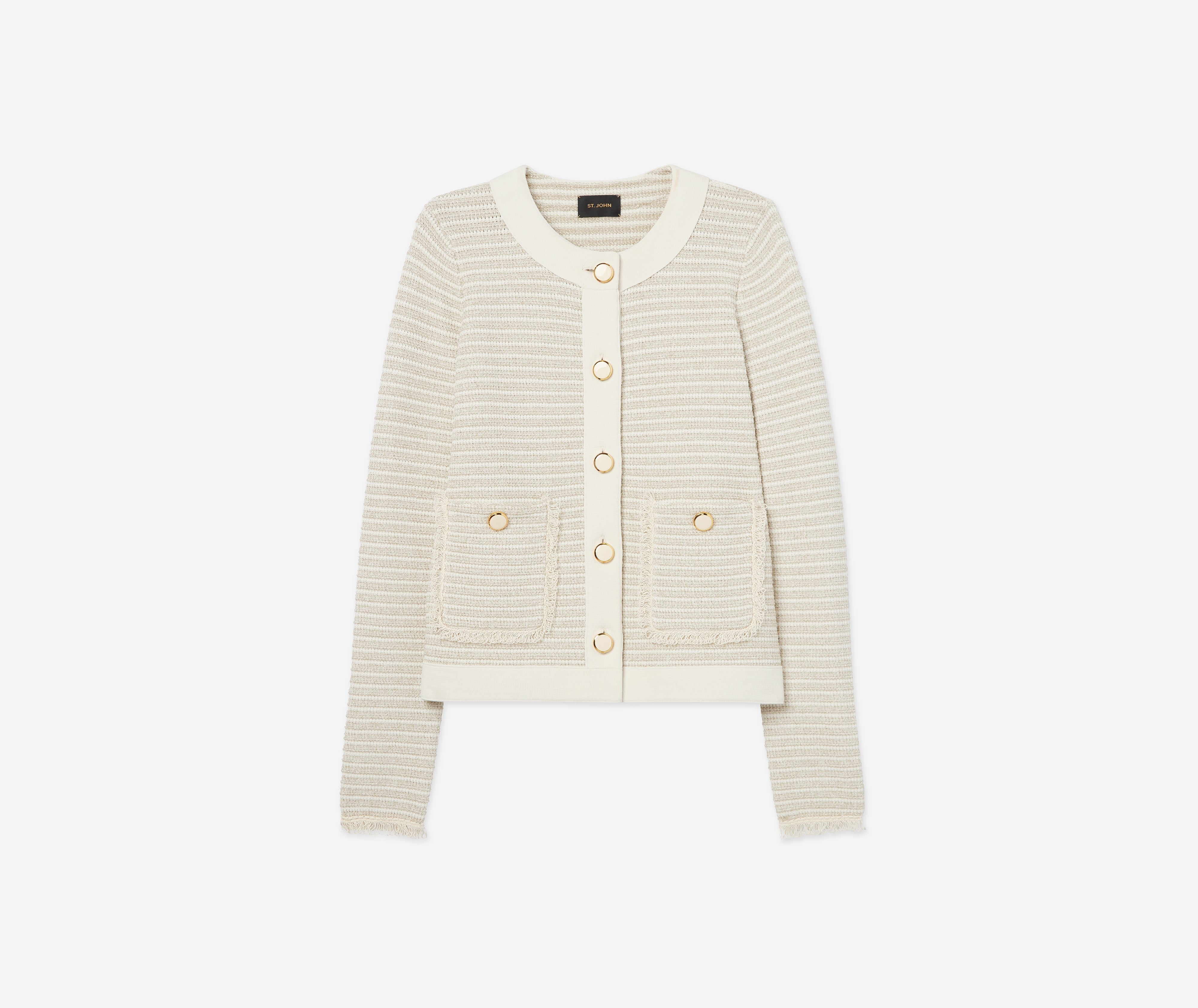 Fringe Knit Short Jacket – St. John Knits
