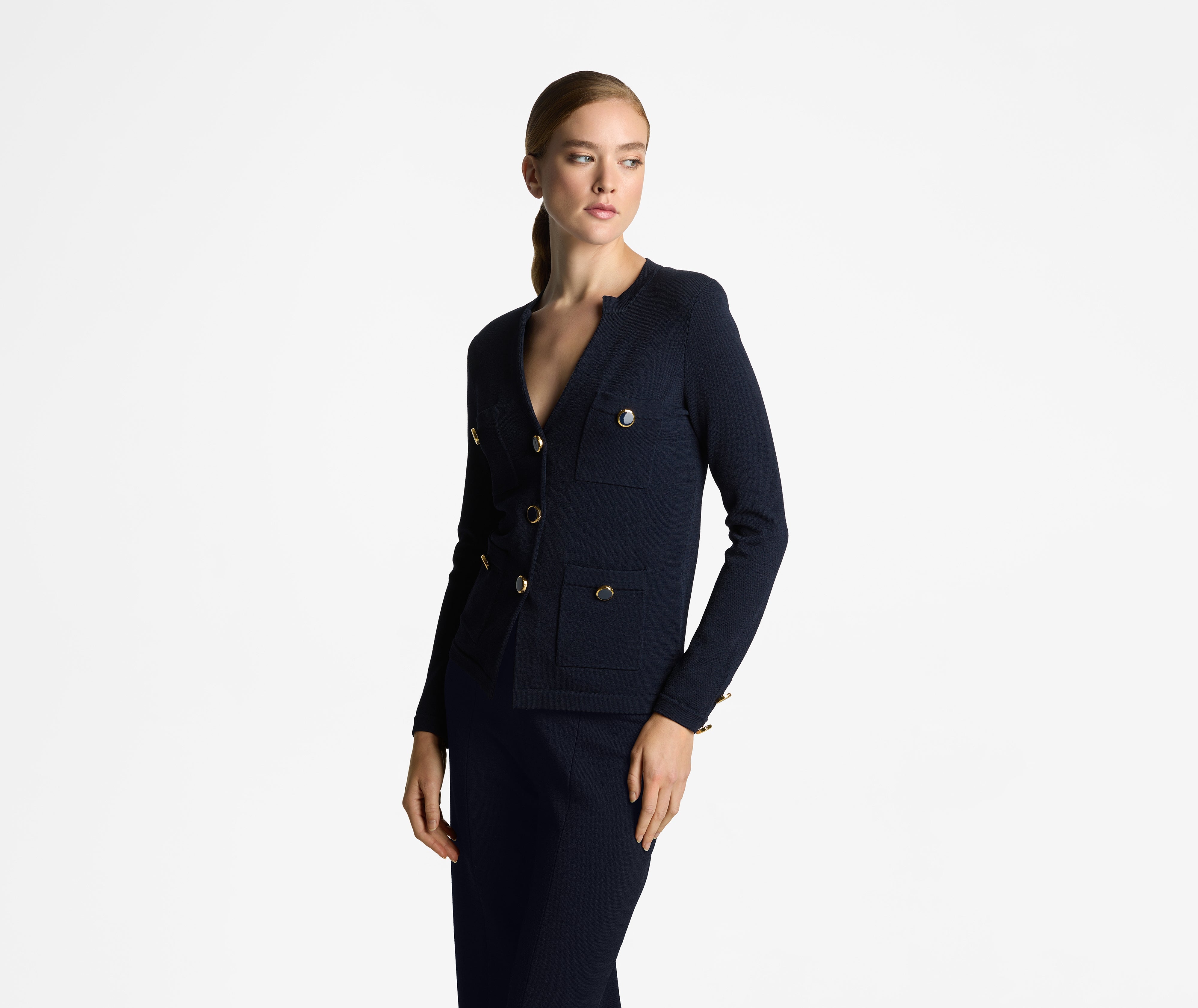 Santiago Knit Button Jacket – St. John Knits