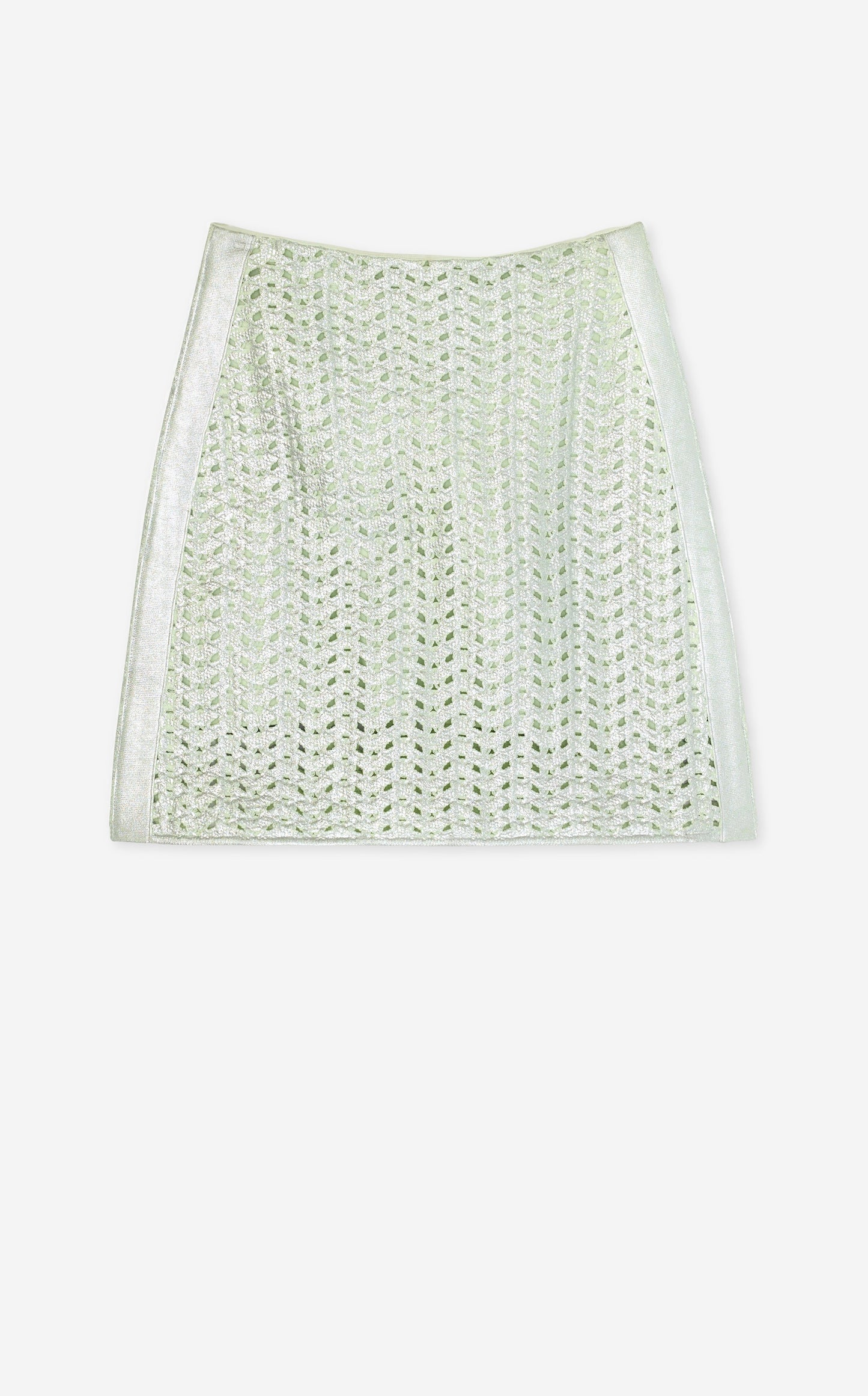 Lacquered Crochet Knit Skirt