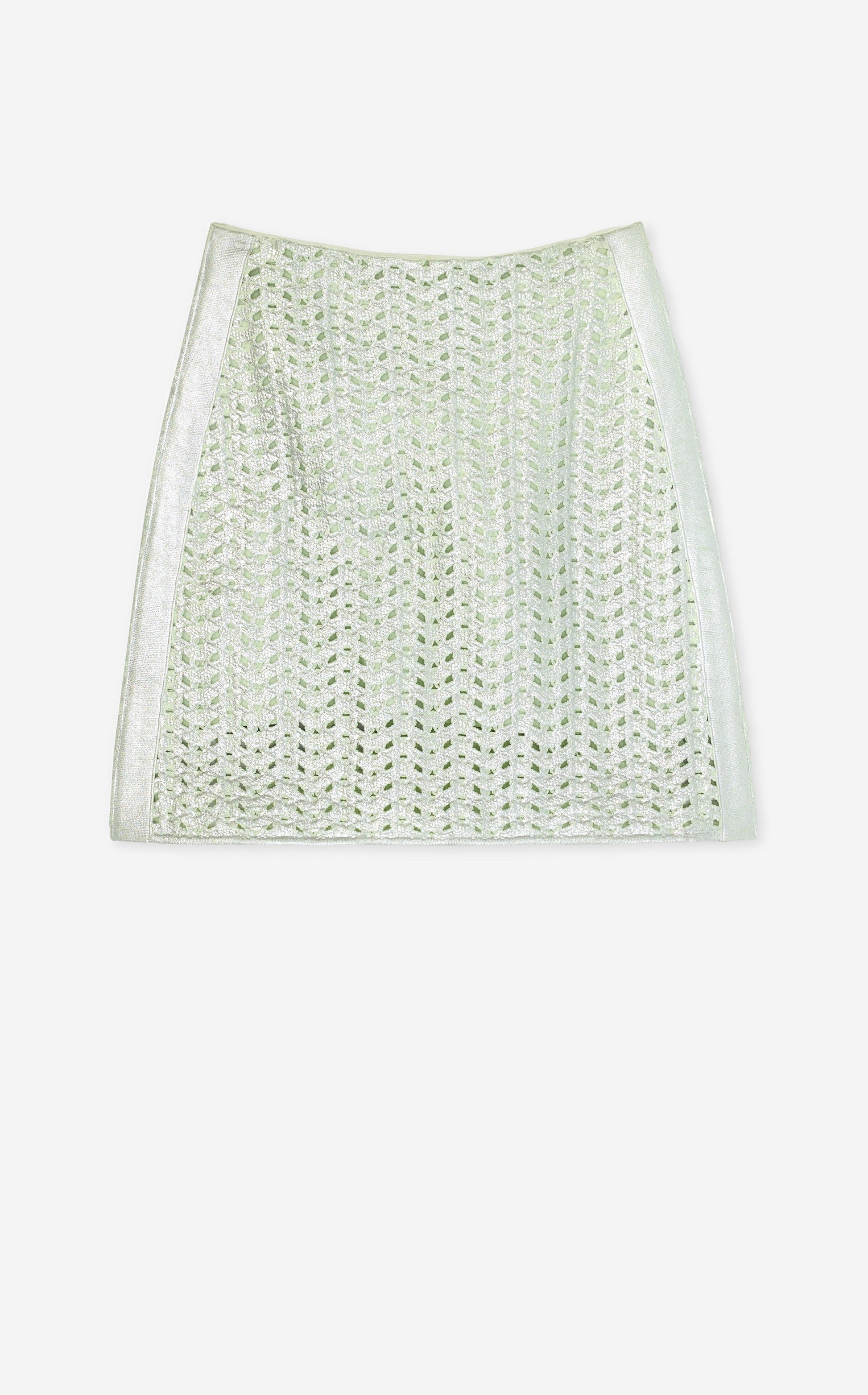 Lacquered Crochet Knit Skirt