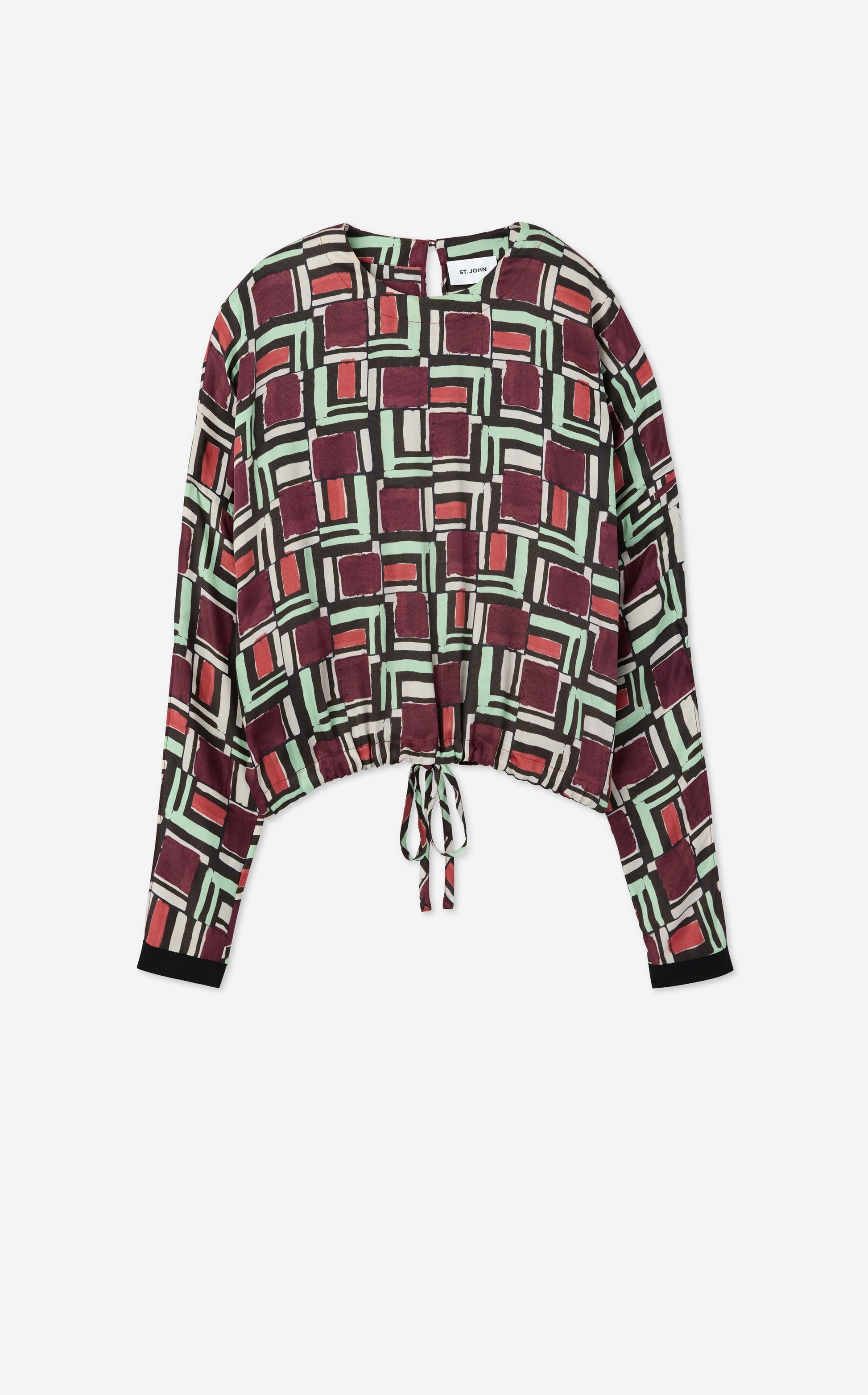 Painted Geo Print Dolman Top